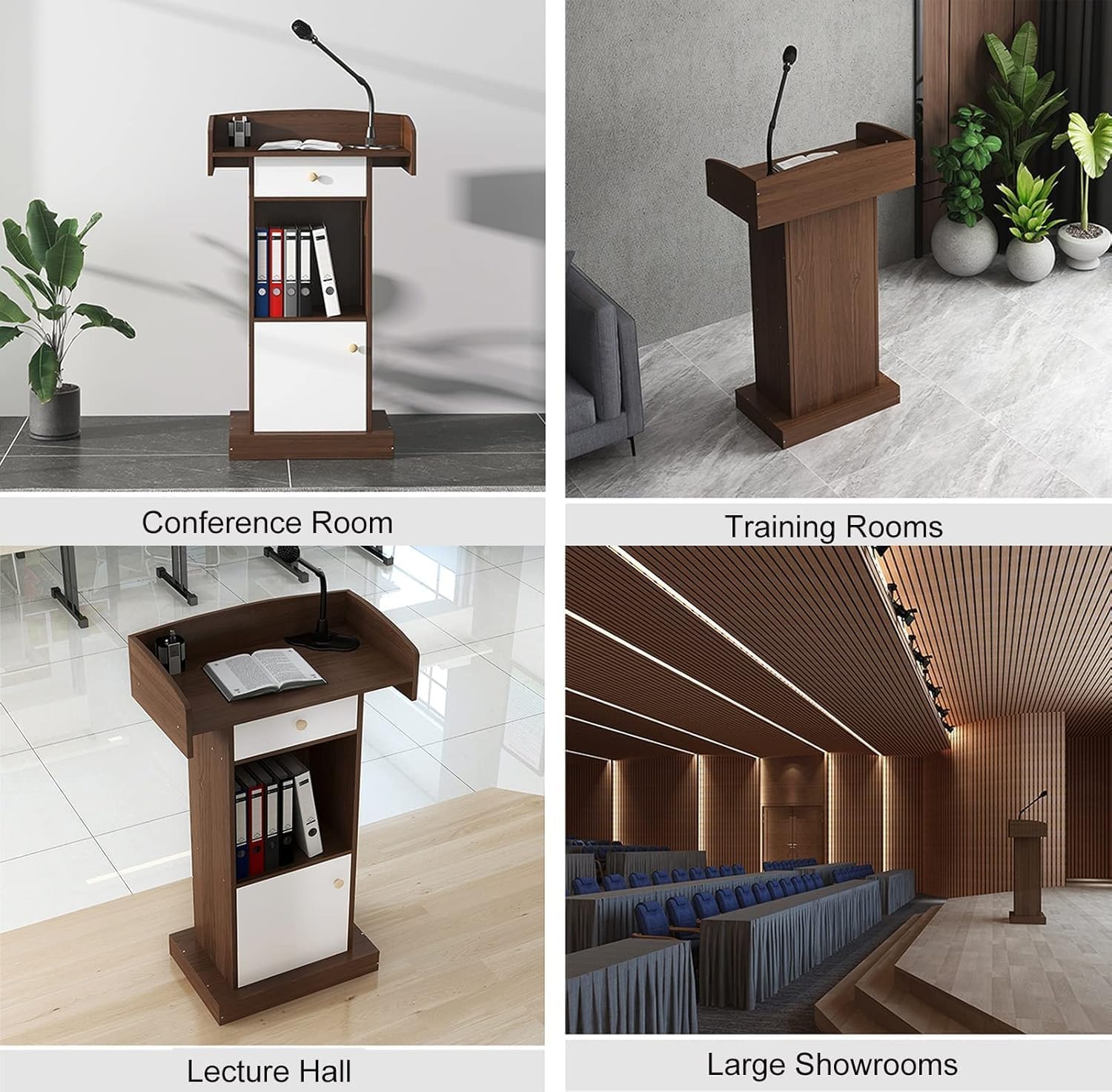 Moderno leggio in legno da 122 cm, pulpito da chiesa, altezza regolabile, design elegante, ideale per eventi, scuole e presentazioni, polipito versatile per tutti gli ambienti