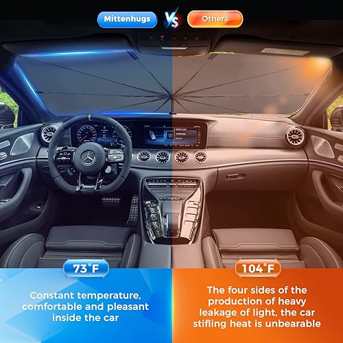 Miniatura 5 de Parasol para parabrisas de automóvil, visera plegable, reflector de rayos UV, parasol para automóvil, camiones, SUV, mantiene el vehículo fresco,