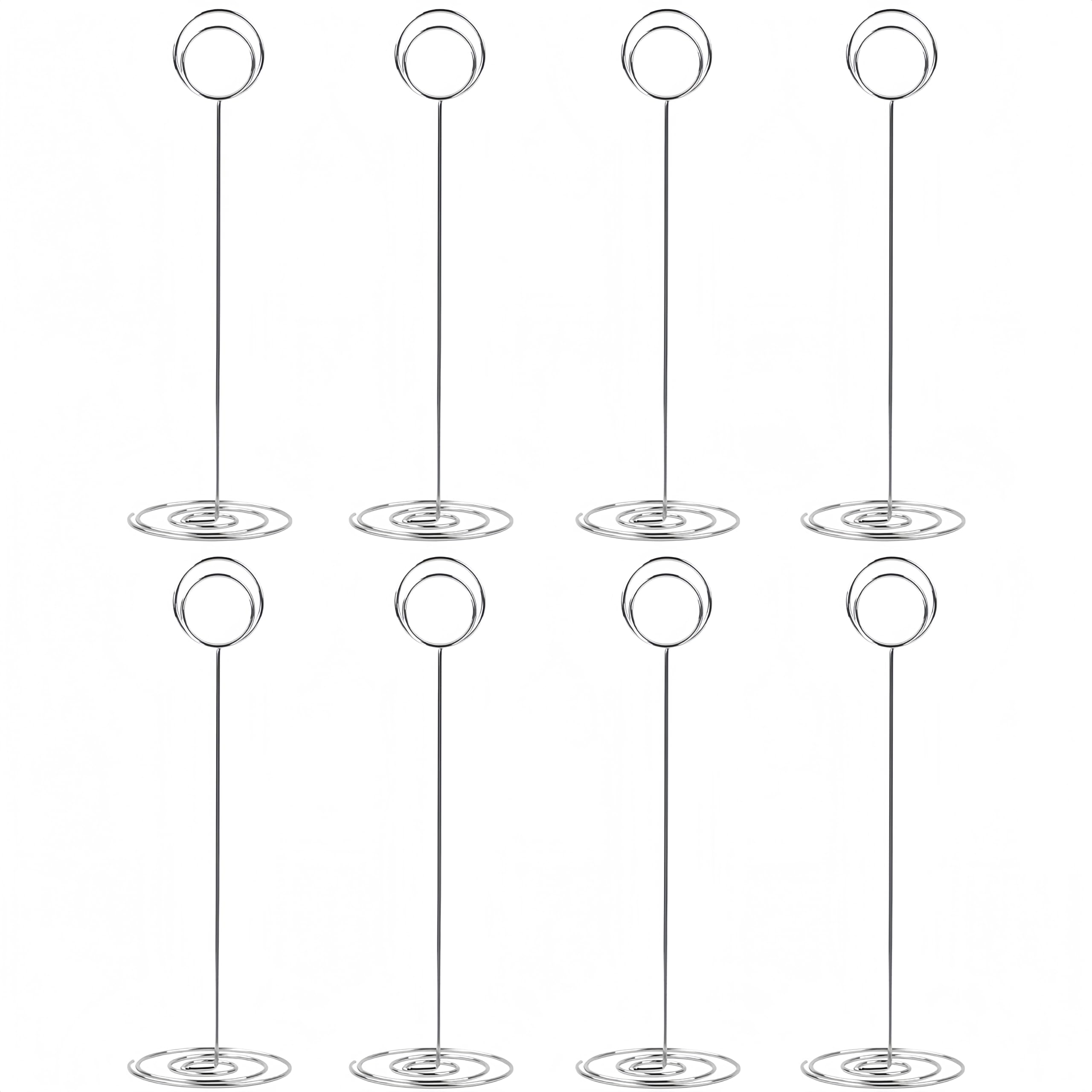 Radezon 20 Pack 8.75 inch Tall Table Number Holders Place Card Holder Table Picture Holder Wire Photo Holder Clips Picture Memo Note Photo Stand (Silver)