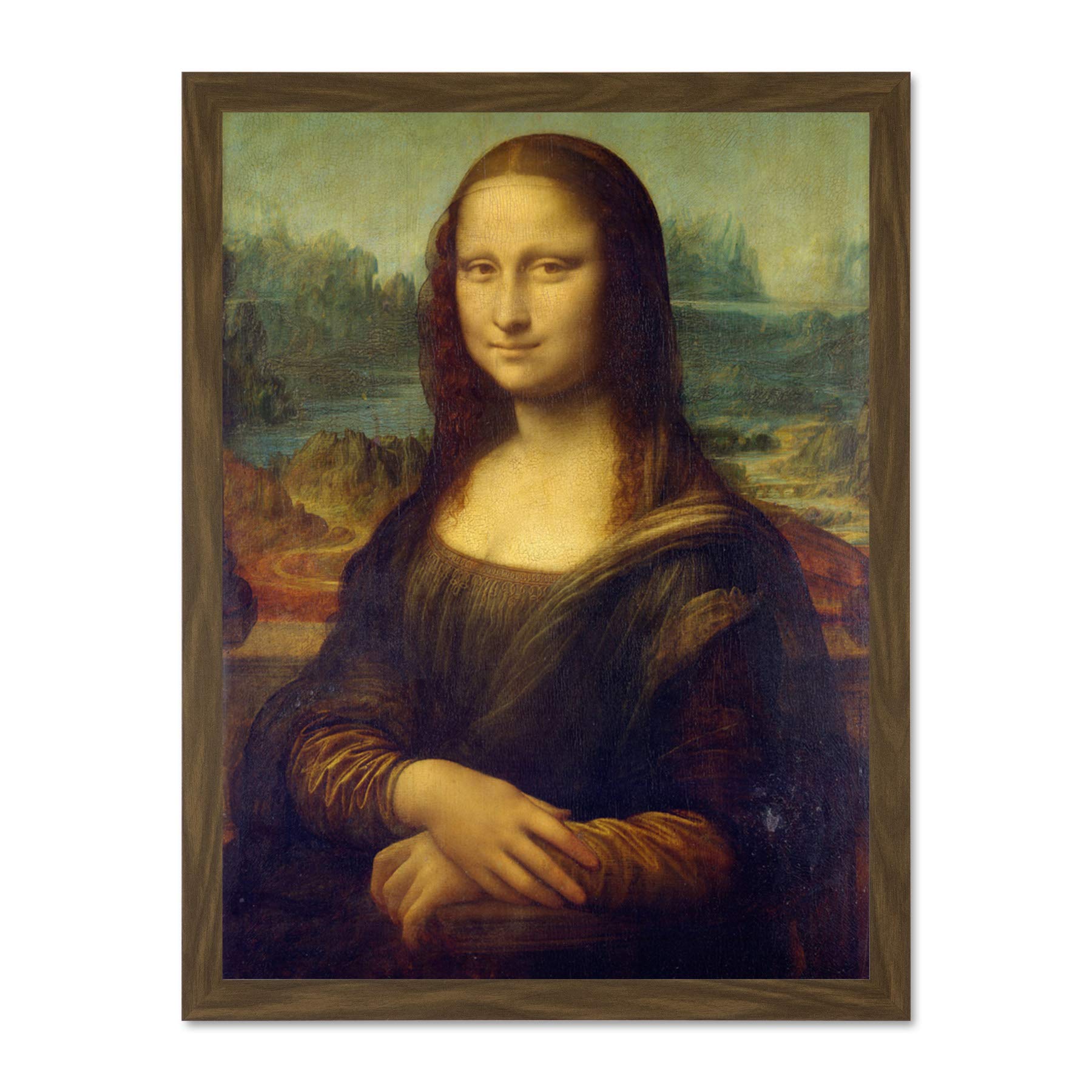 Da Vinci Mona Lisa Large Framed Art Print Poster Wall Decor 18x24 inch