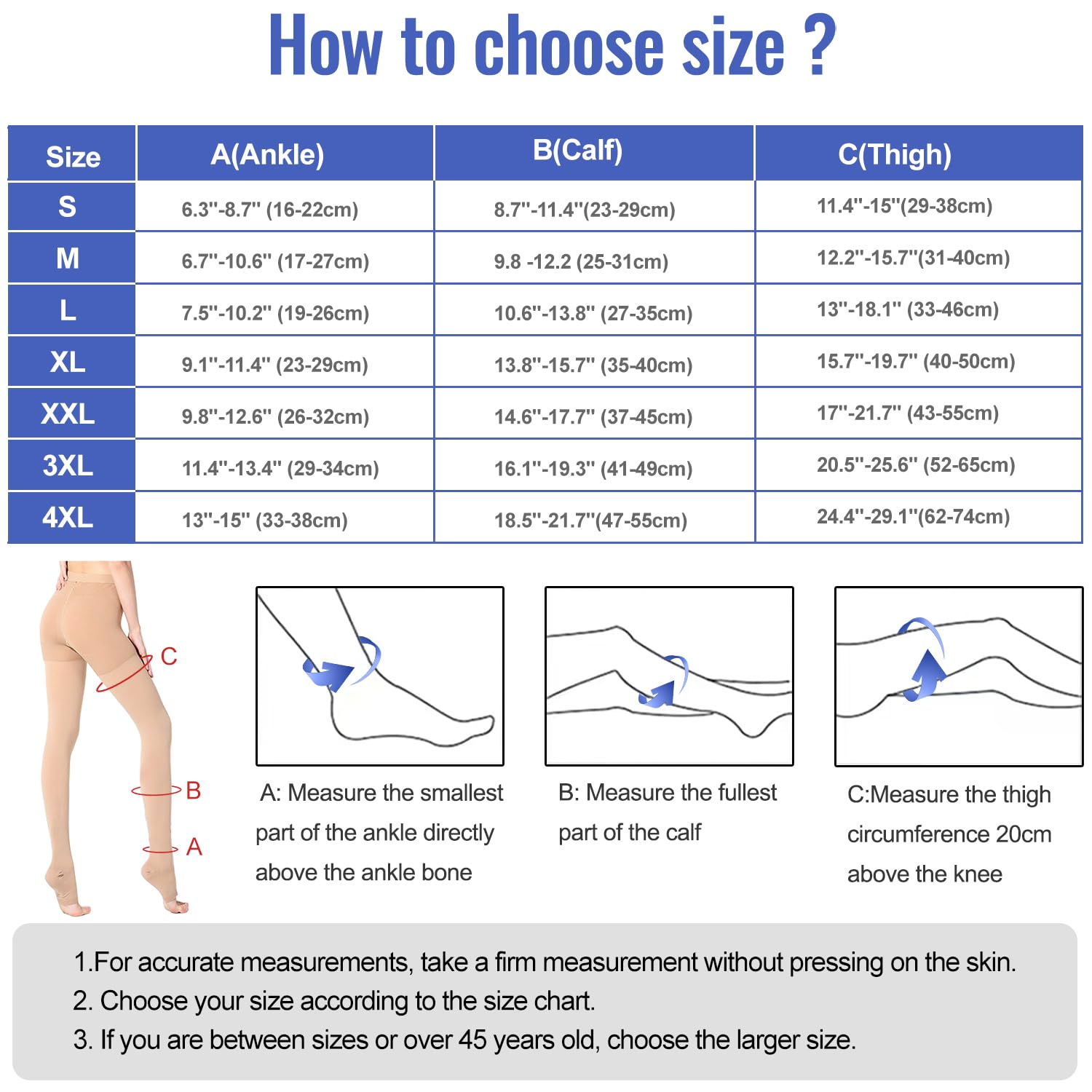 Médicale Collant de Contention à bout ouvert Femme & Homme, 20-30mmhg Classe 2 Collants de compression Soutien Graduel Chaussette de Compression pour Les varices, l'œdème, Le vol