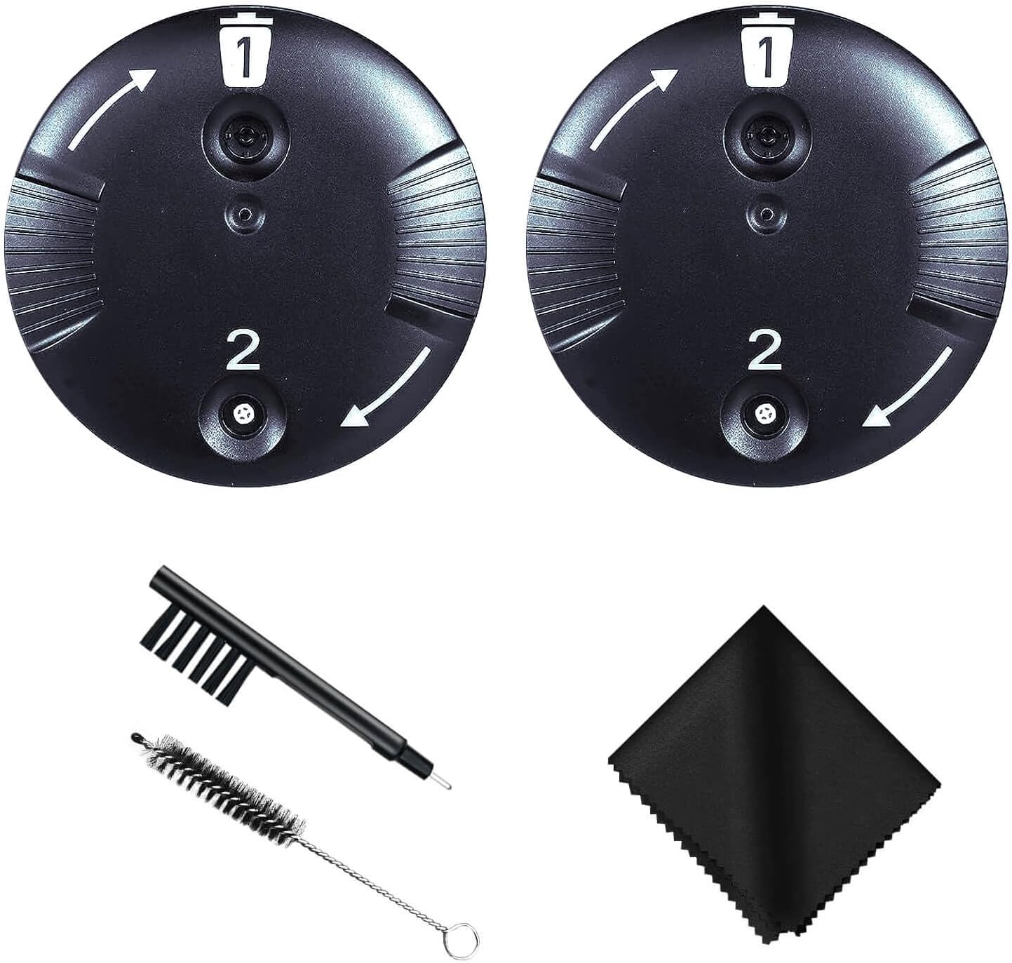 CeruGuard Disk Wax Guards for Phonak and Unitron RIC RITE Hearing Aids and Hearing aid Cleaning Kit Accessories with Carry Case (2 Packs/ 16 Pcs) (2)