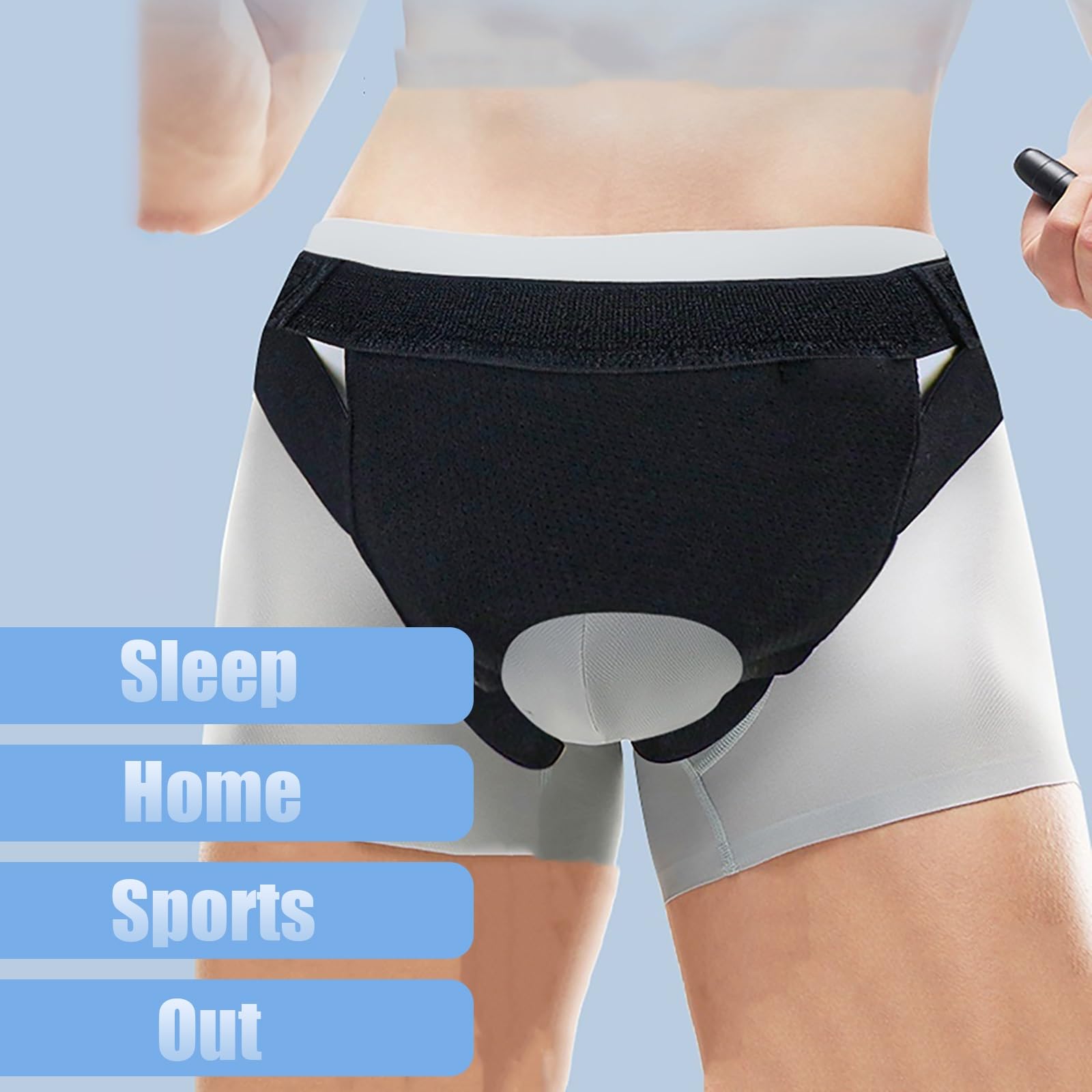 Cintura per Ernia Inguinale Uomo – Supporto 360° Traspirante, Regolabile Lato Sinistro/Destro per Alleviare il Dolore(Gray,Medium)