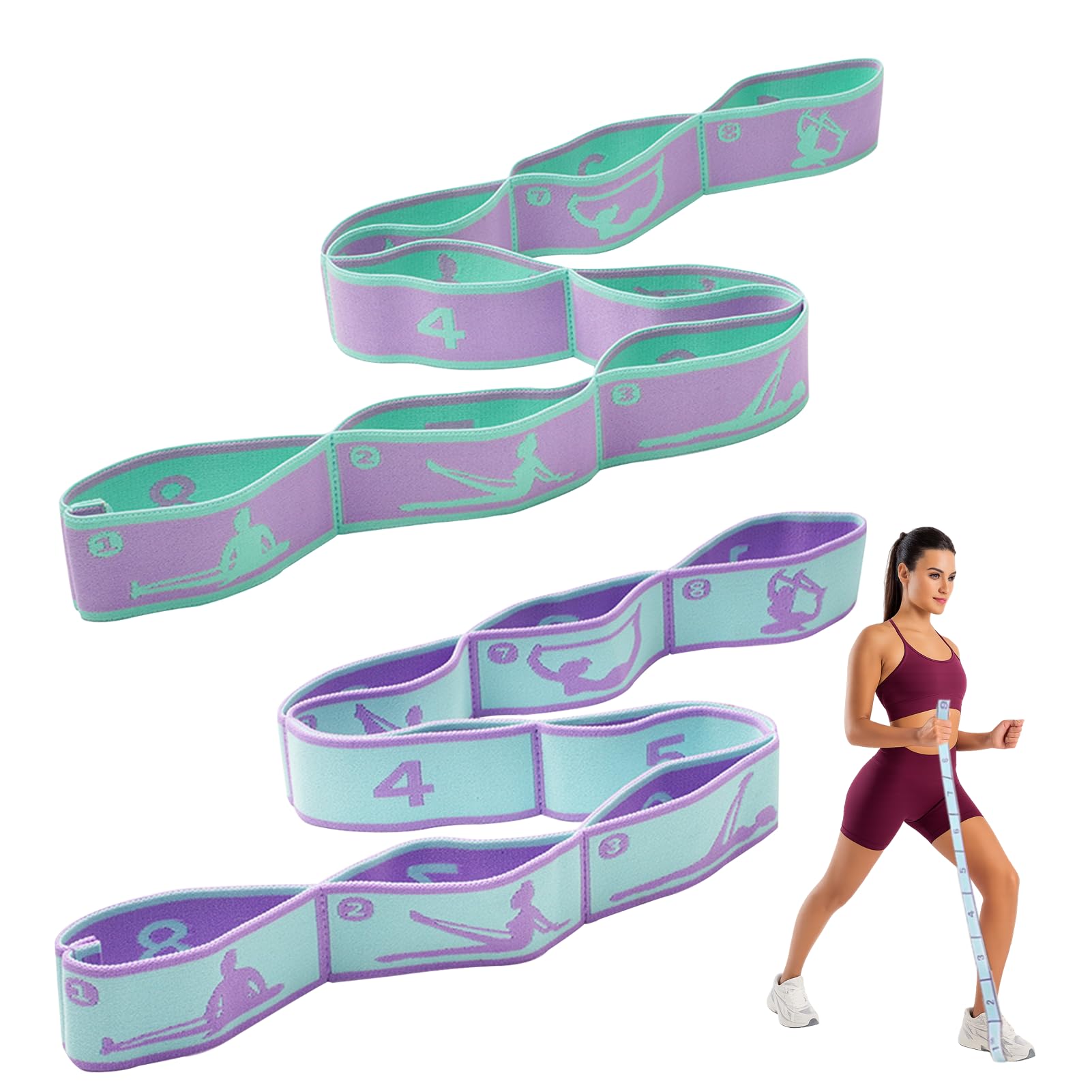 Sangle d'Étirement de Yoga Ceinture d'Étirement de Ligament avec Multi- Boucles Cheville Pied Jambe Ceinture d'Étirement de Fitness pour Physiothérapie Rééducation Pilate avec Bandeau de Sport Sangle d'Étirement de Yoga Ceinture d'Étirement de Ligament avec Multi- Boucles Cheville Pied Jambe Ceinture d'Étirement de Fitness pour Physiothérapie Rééducation Pilate avec Bandeau de Sport