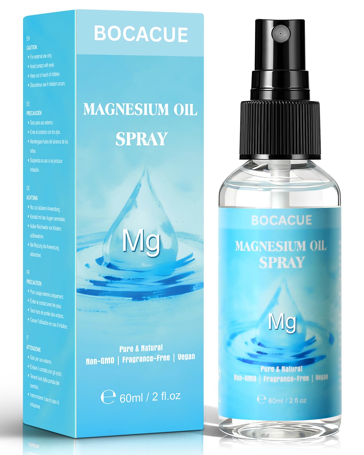 Pure Magnesium Oil Spray, Topical Magnesium Chloride, 2 fl oz 2 Fl Oz (Pack of 1)