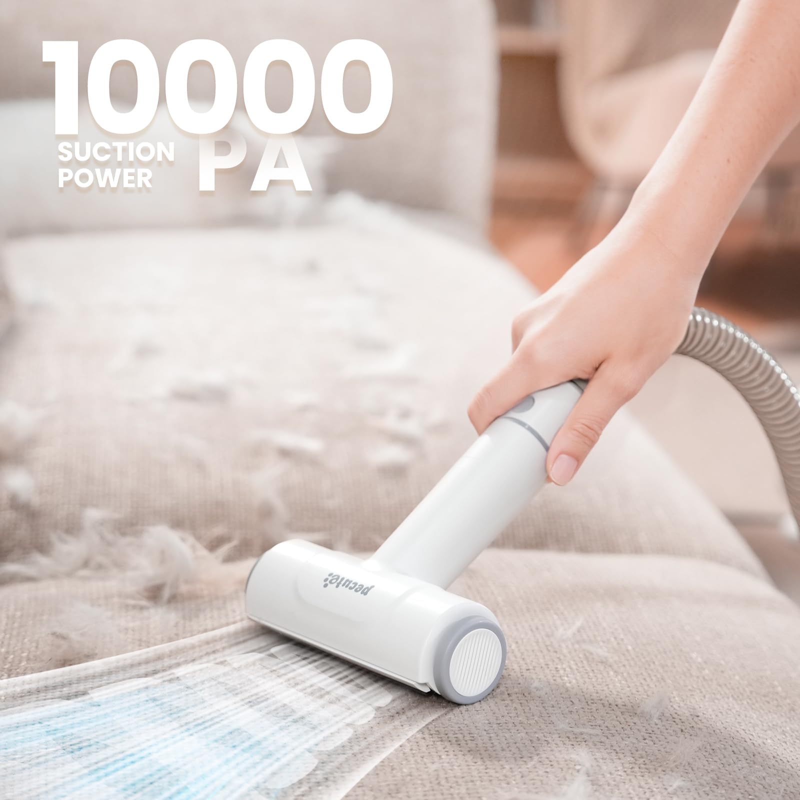 pecute Aspirador Pelos Mascotas & Secador de Perros, Kit de Aseo para Recortar y Secar, Multifuncional Maquina Cortar Pelo Perros con Aspiradora de Pelo, Velocidad y Temperatura Ajustables