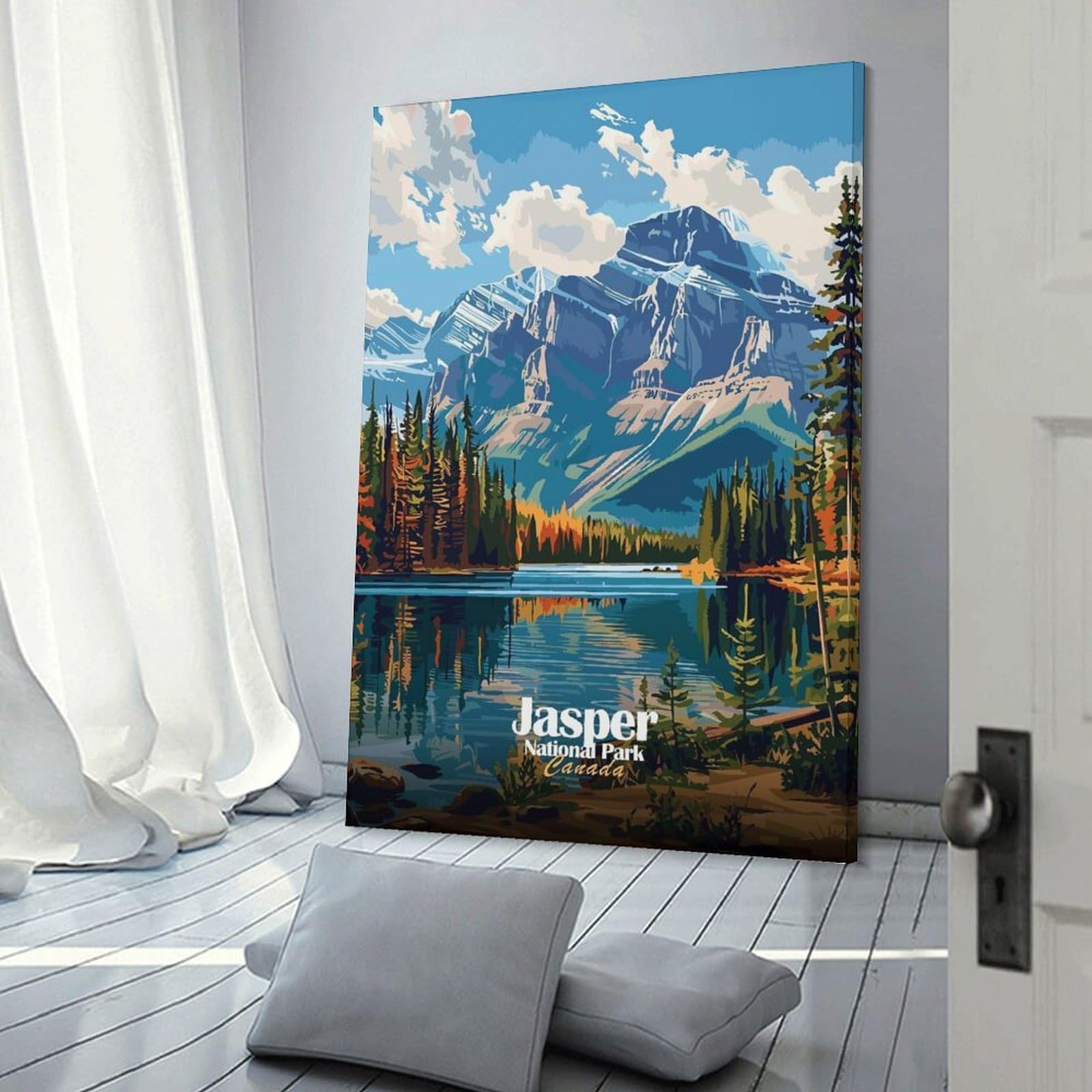 Junmoney Home Decor Wall Art Jasper National Park Canada Landscape Art, 08x12inch(20x30cm), for Workspace Walls, Study Corners Or Bedrooms, A Smart Decor Choice for Study Walls