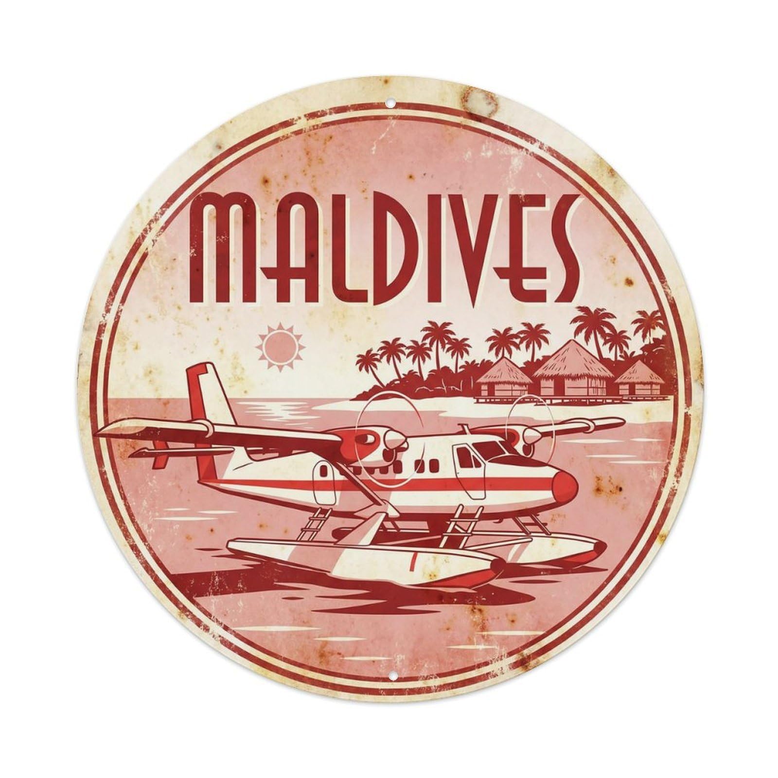 Maldives Seaplane Travel Island Hopping Indian Ocean Metal Tin Sign