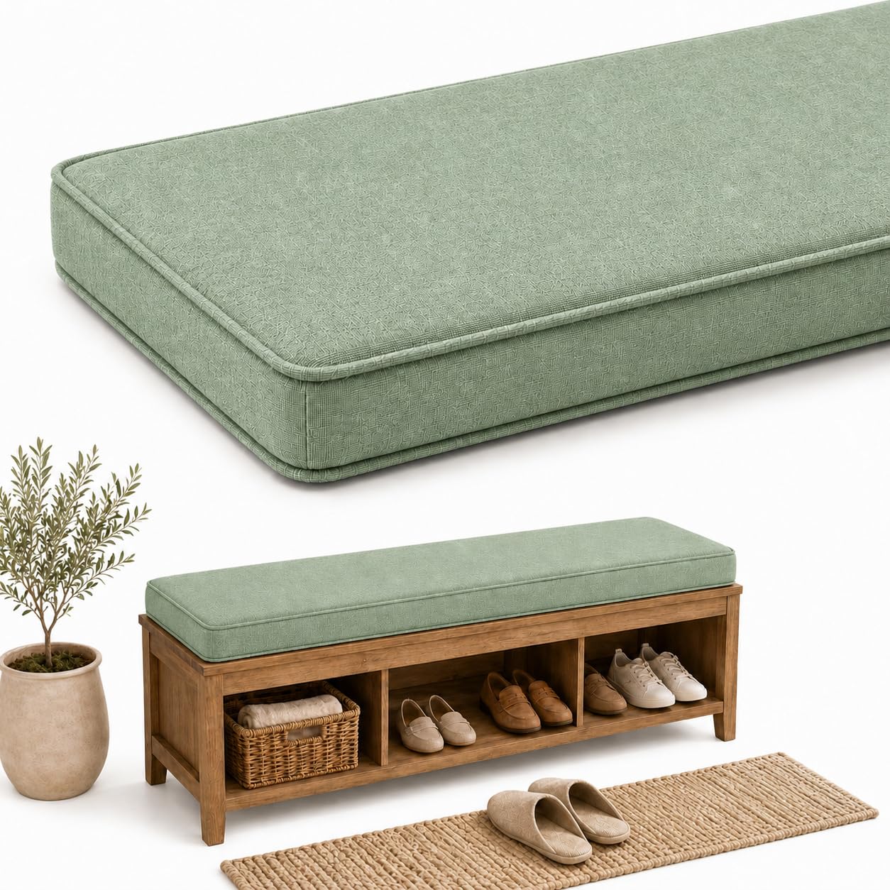 Cuscino per Panca - Cuscini da Esterno e Pallet Casa | Cuscino Seduta Elegante per Mobili da Interno, Seggiolino Sedia da Pranzo, Tappetino Divano e Cuscino di Lunghezza Regolabile