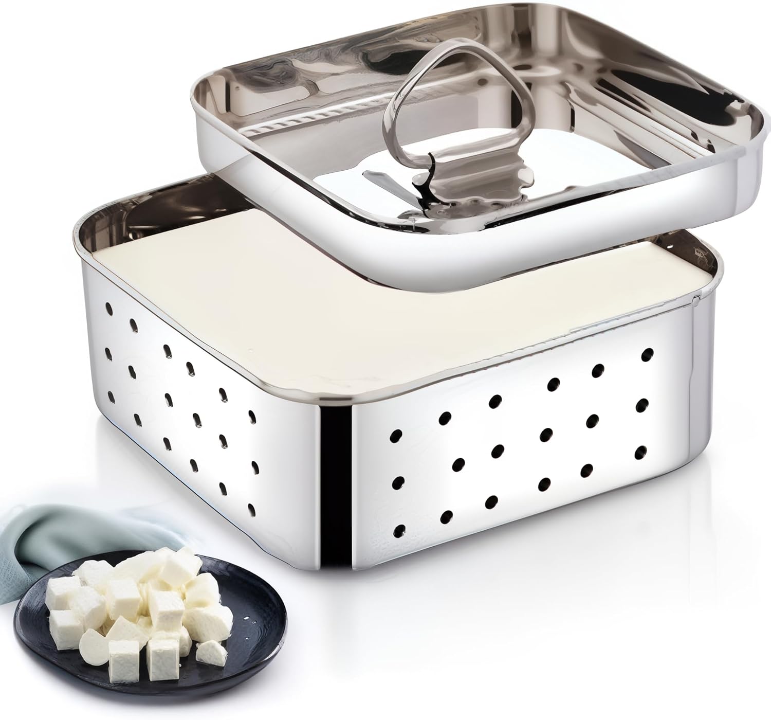 Stainless Steel Home Made Paneer, Cheese, Tofu, Maker Mold Kitchen Tools Press - 450ML