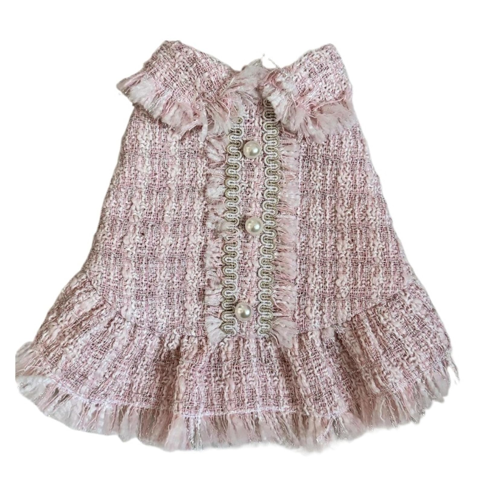 Robe en tweed pour chien de style princesse pour sublimer les promenades printanières du Bichon