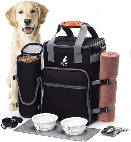 Ruff Bolsa de viaje para perros para suministros - con accesorios de viaje para perros y resistente al agua - Bolsa de viaje para mascotas - Bolsas