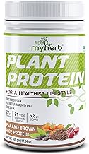MYHERB Plant Protein Powder | Pea And Brown Rice Protein Powder | Vegan High Protein Powder | 27 gm Protien,21 Vital,6 gm BCCAs |Sugar Free|For Men,Women (500 g (Pack of 1), Chocolate)
