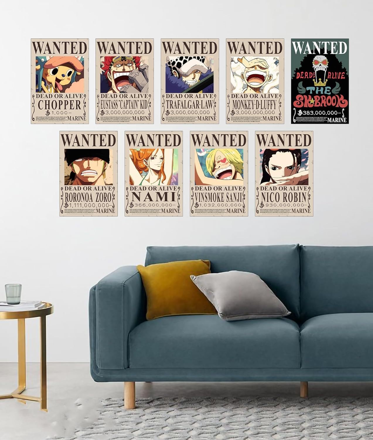 HOOKOR Anime one piece wanted posters 42 x 28.5 cm set of 10