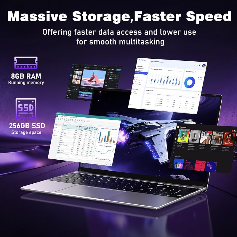 NIAKUN Laptop Computer 2026, 15.6 Inch Lap Top PC Window 11 Pro, 8GB RAM 256GB SSD, Int Pentium Gold Processor 4425Y, 2-Year Warranty, Bluetooth, Mini HDMI, FHD 1920 * 1080, Office 365, Business image 4