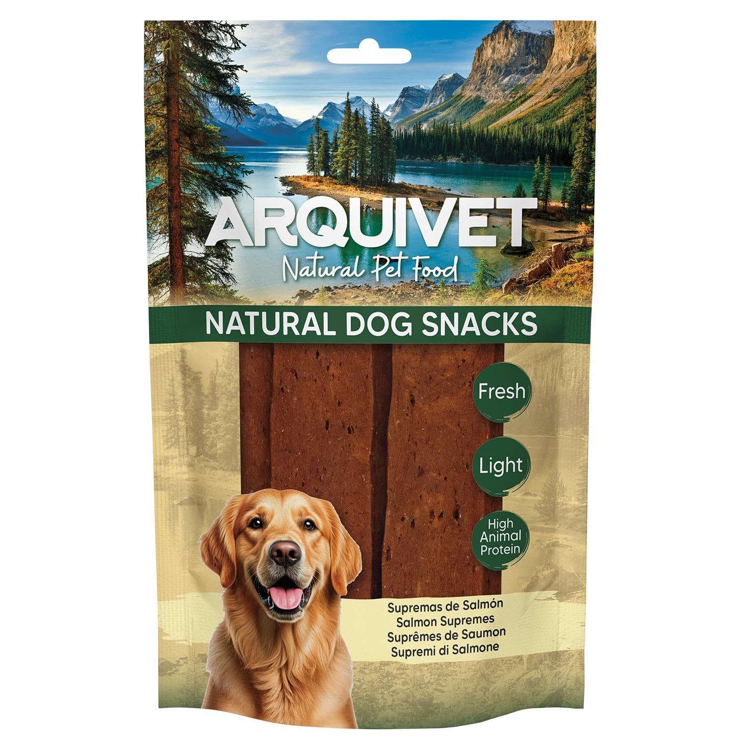 Friandises pour Chiens (Lot de 12) - Suprêmes de Saumon 100 g, friandises Naturelles pour Chiens - Arquivet