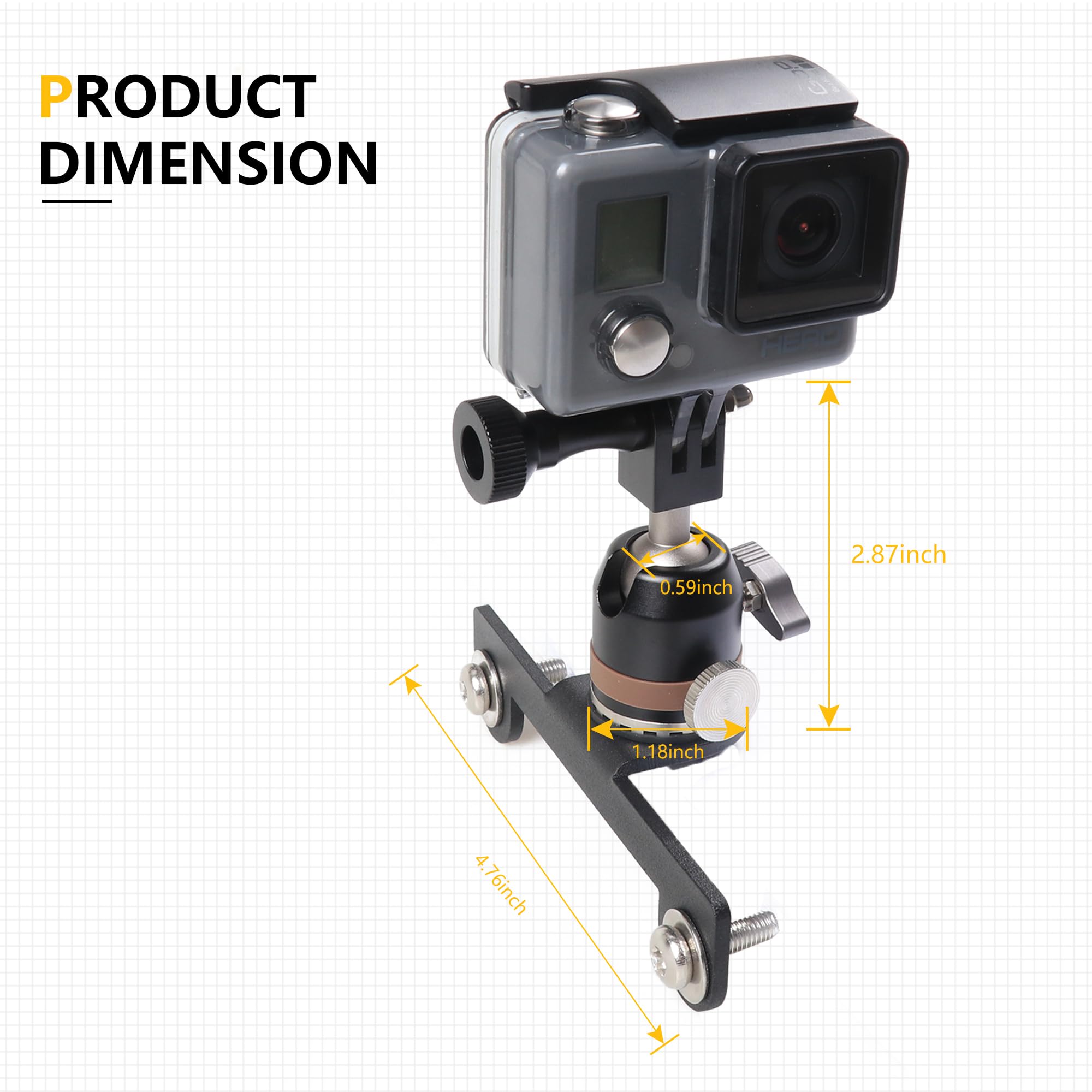 Soporte para cámara de acción GoPro para Ford Bronco 2021 2022 2023 2024, accesorios exteriores de 2/4 puertas, accesorios exteriores para capó, miras de sendero, montaje de mango de liberación