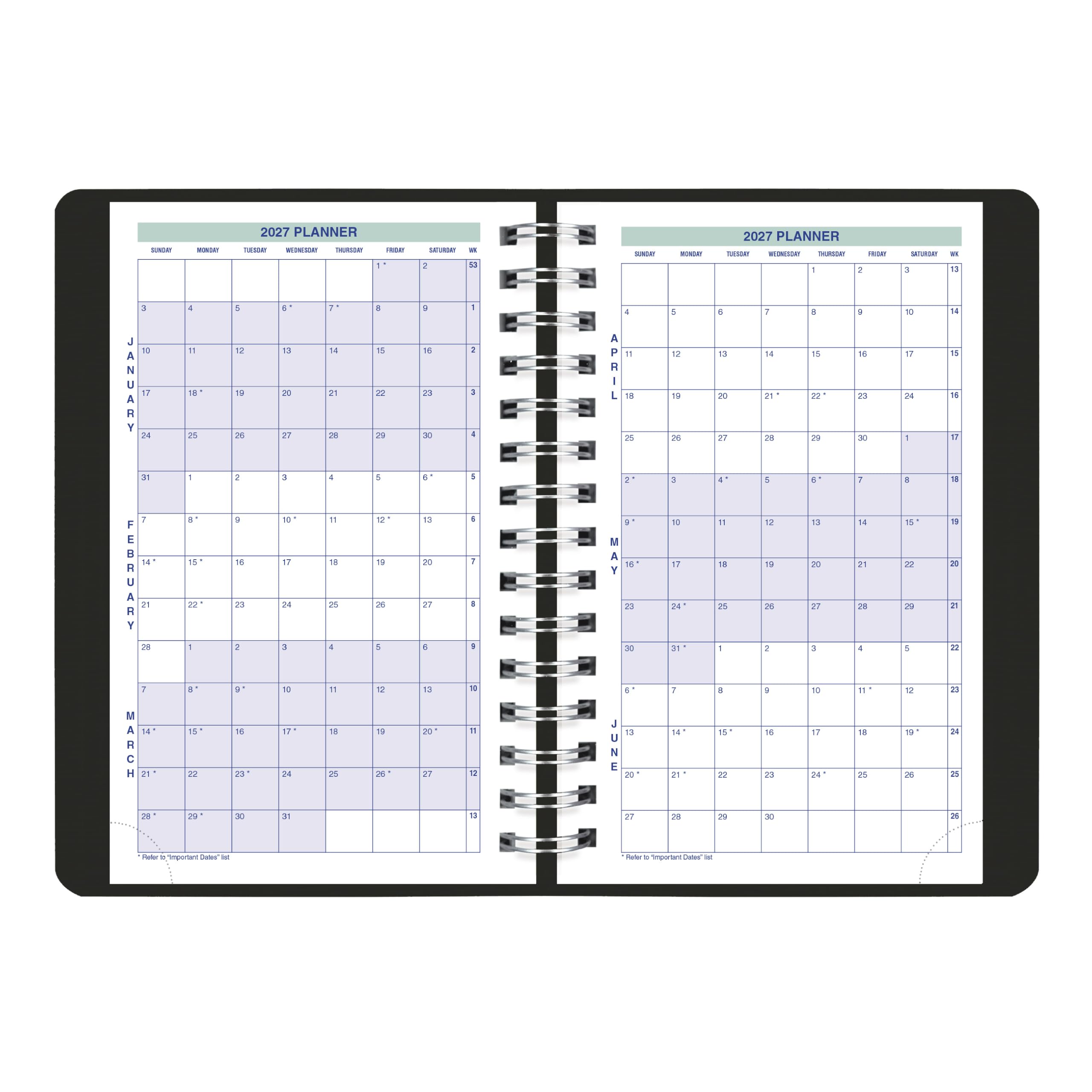 Blueline® Agenda giornaliera 2027, agenda giornaliera, 12 mesi, da gennaio a dicembre, 20,3 x 12,7 cm, nero (C1504W.81)