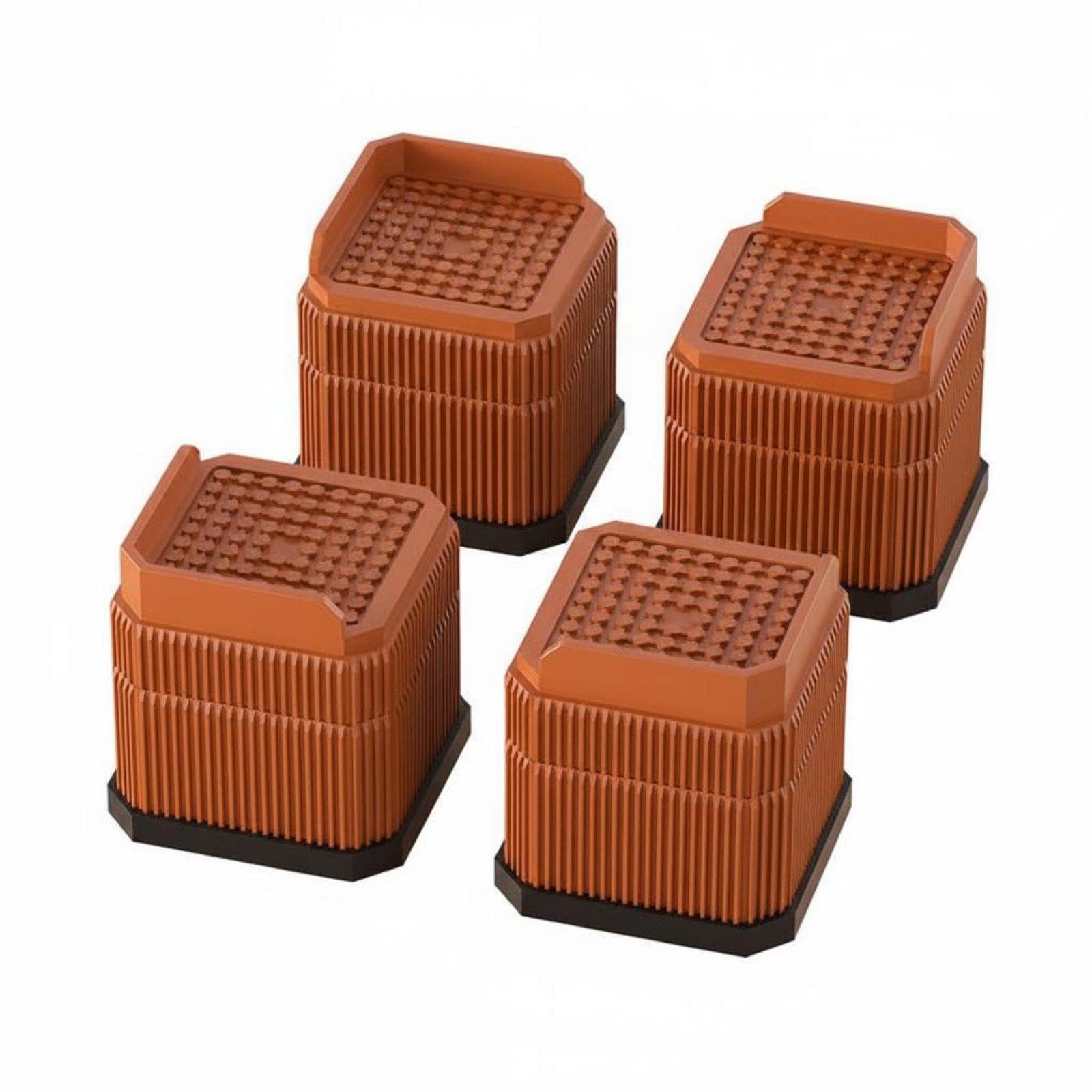 stackable furniture riser water resistant sofa leg elevator shock absorbing anti-slip bed riser 7.1cm 087 brown l