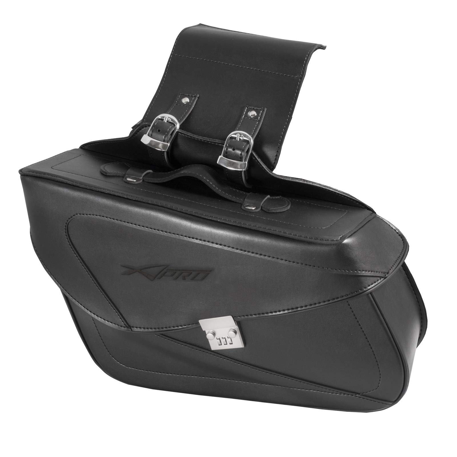 Sac latéral gauche en forme de rigide 21 Litres Bagage Moto Chopper noir