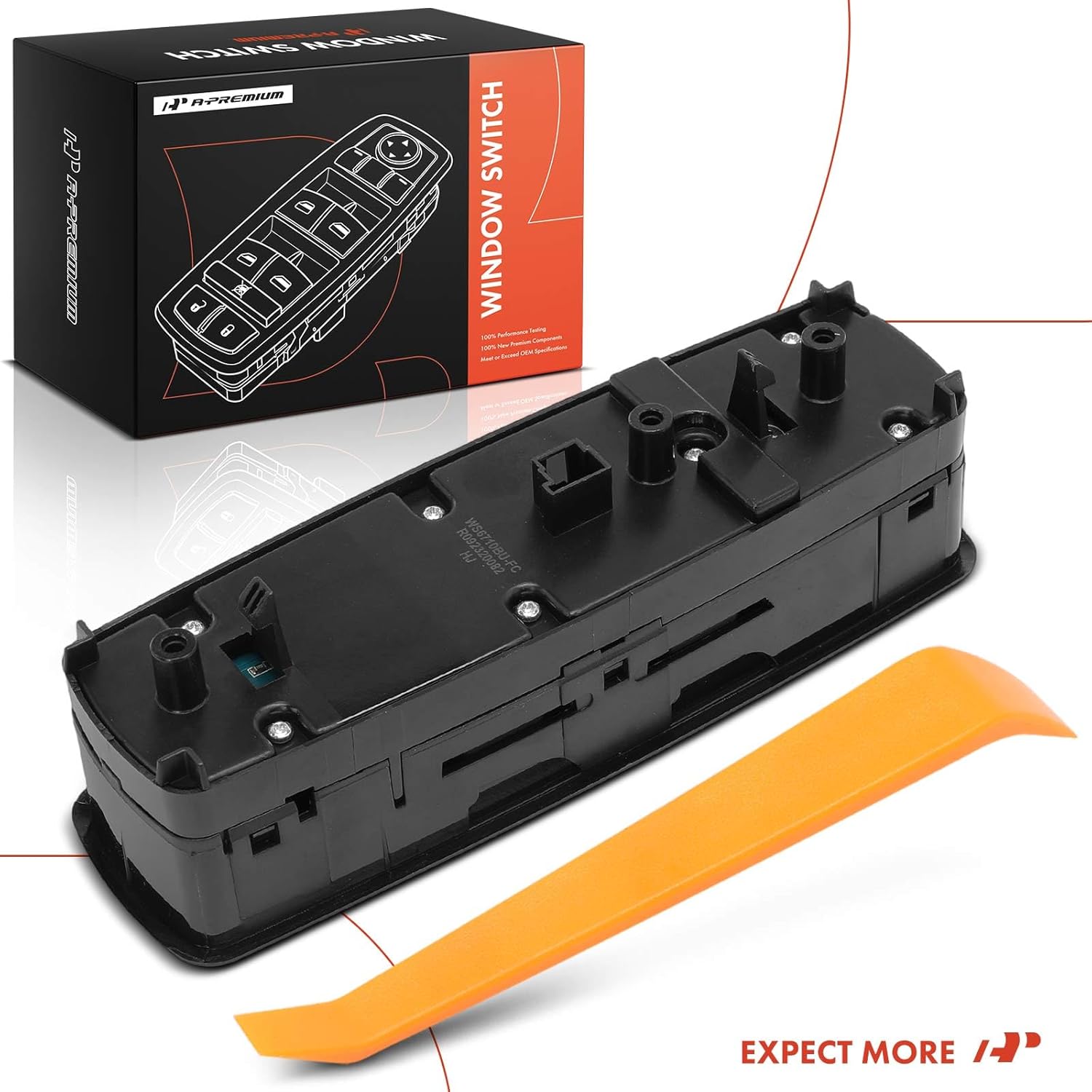 A-Premium Master Power Window Switch Compatible with Mercedes-Benz A160 2004-2005, A190 2004-2005, B180 2012, B200 2006-2011, Black, Front Left Driver Side, Replace# A1698206710