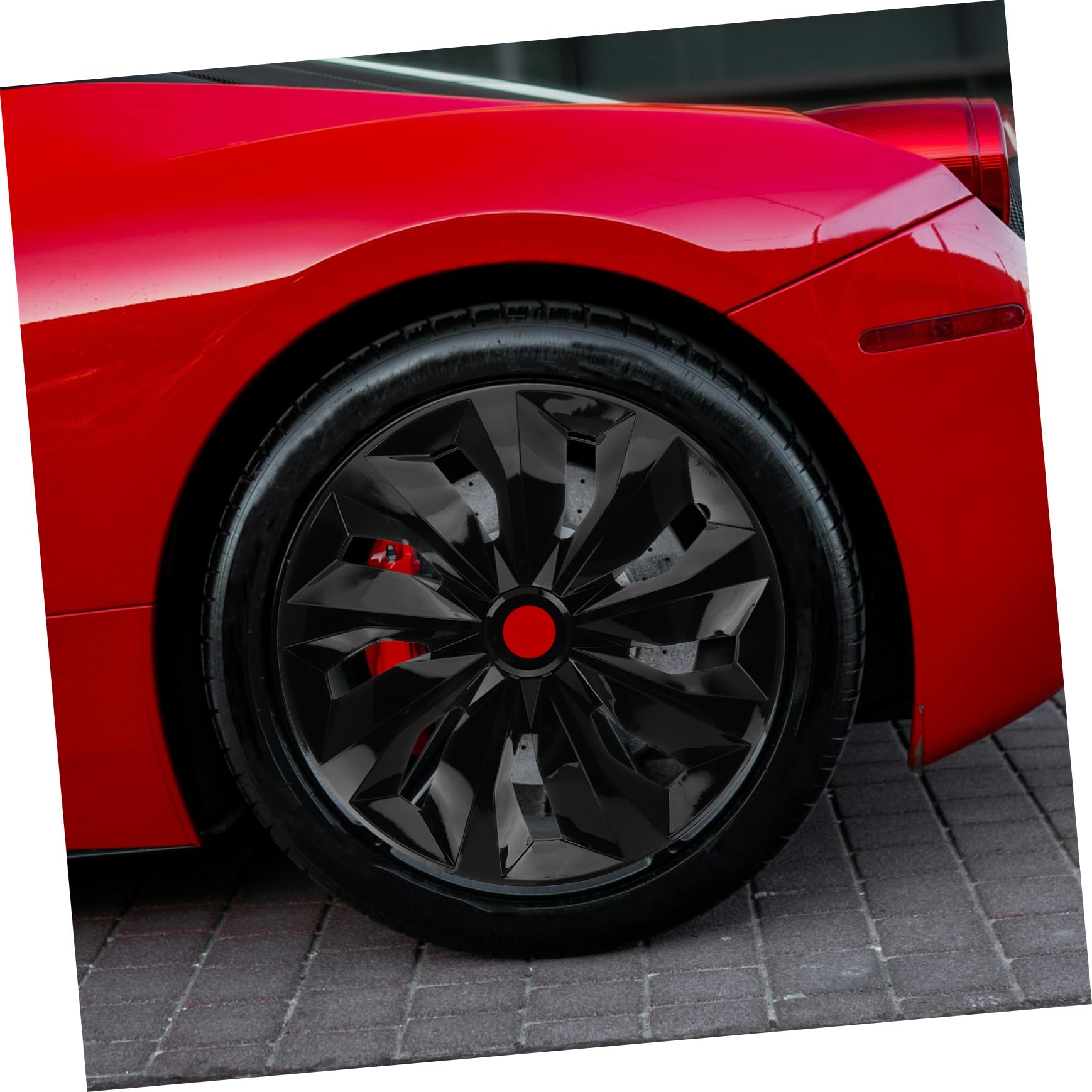 Copricerchi Centrali Ruota 15 Pollici Pp Nero, 1 Pezzo | Fit, Stile Cover Centrale Casuale, Accessorio Esterno per Auto Stile Casuale