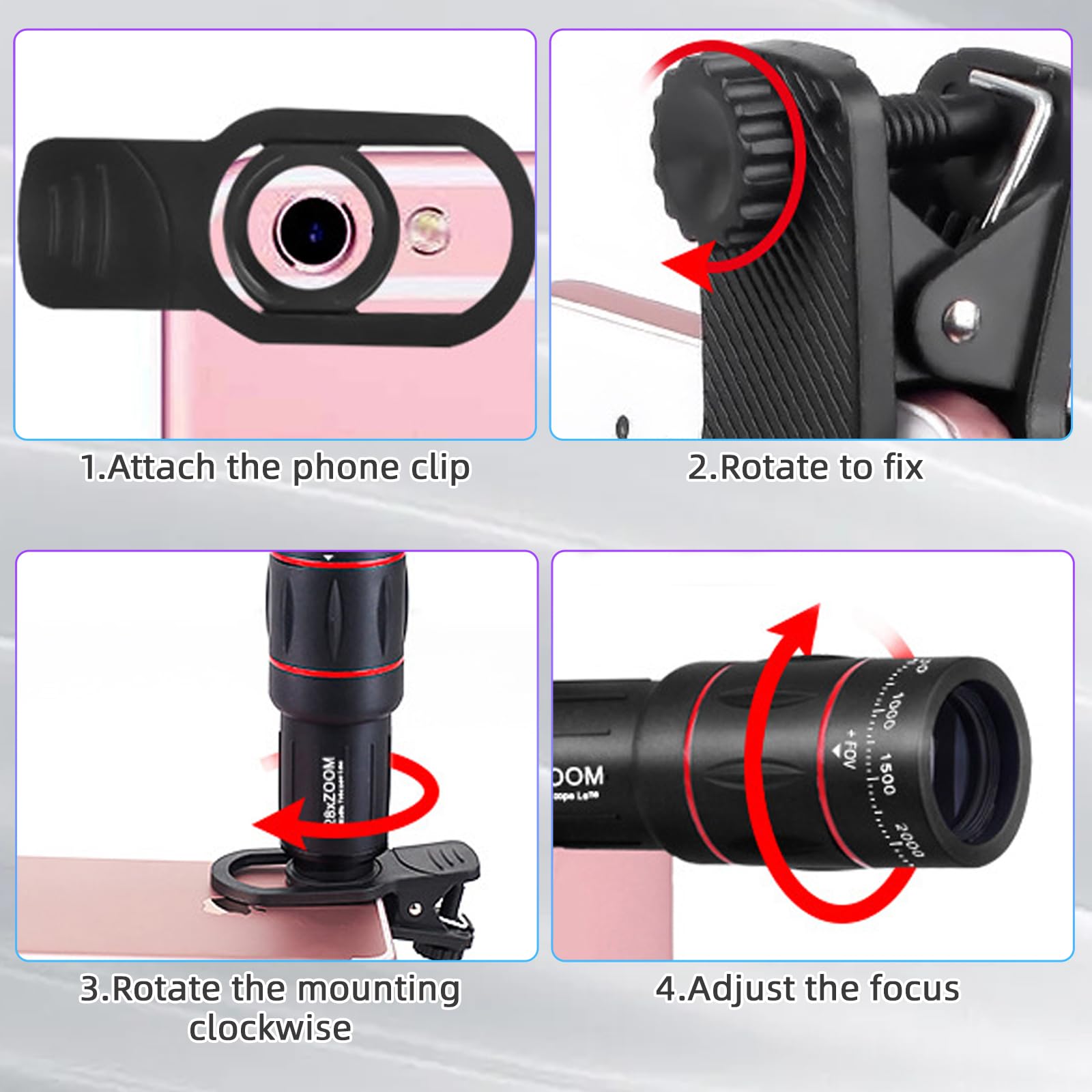 Téléobjectif HD 36X Avec Trépied - Objectif De Caméra Zoom Haute