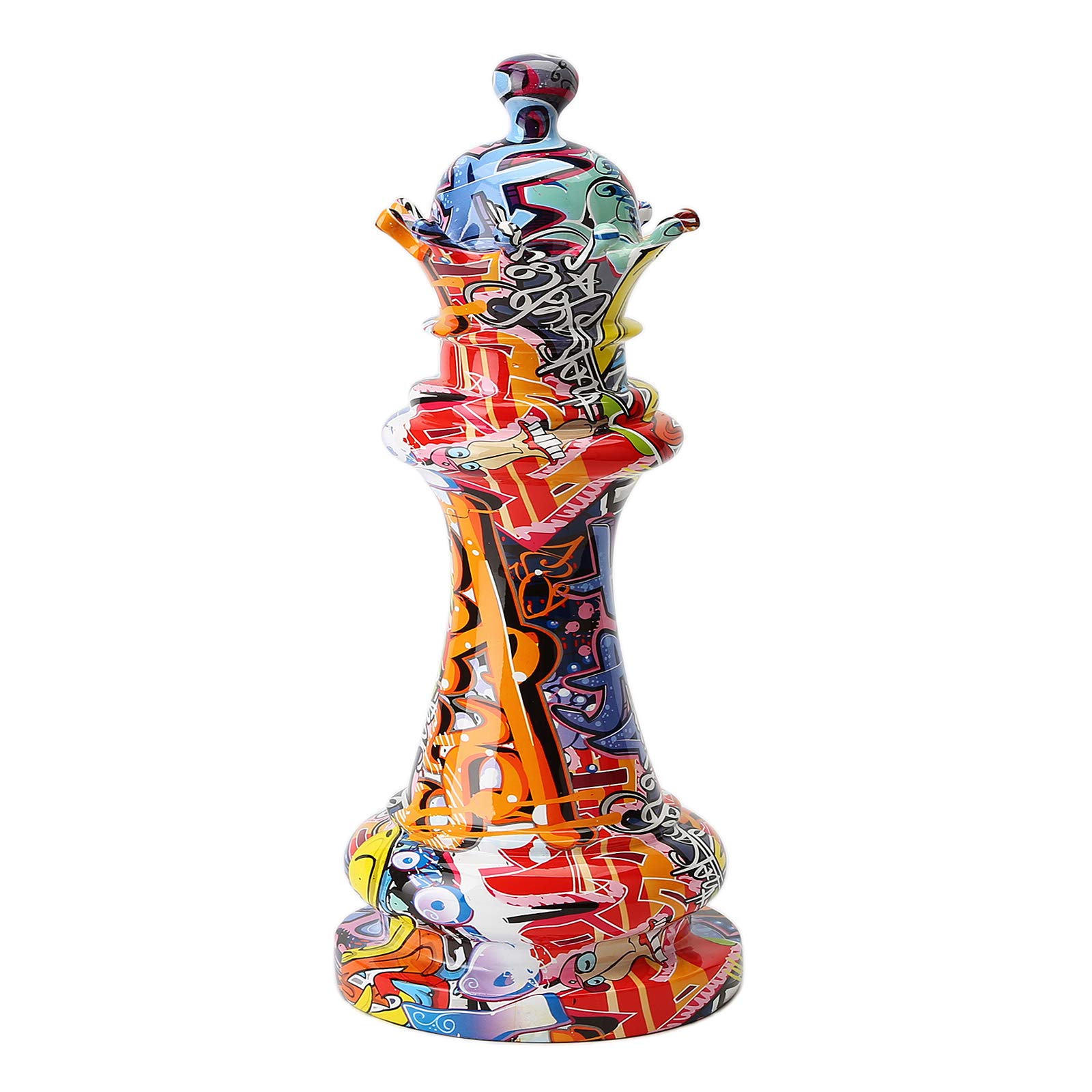 Statue d'échecs en résine noire de 44cm pour décoration de meuble TV