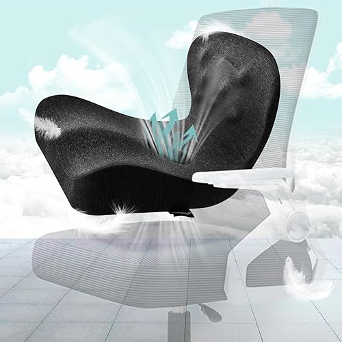 Miniatura 1 de Cojín de asiento de oficina para soporte de trasero y espalda, tamaño extra grande de 18 x 16 x 14.2 pulgadas, diseño en forma de L, cojín de