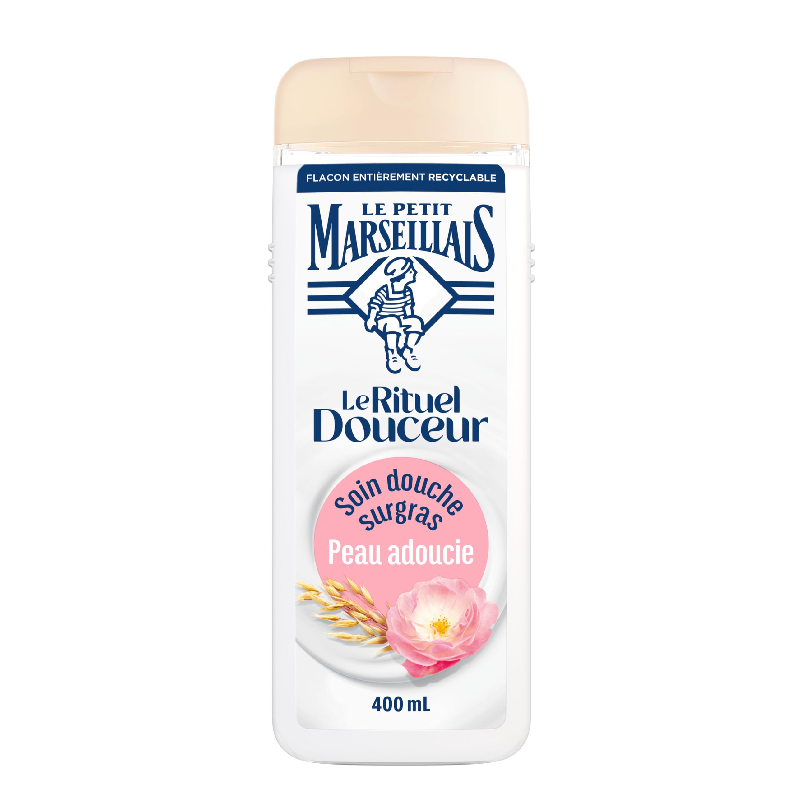 Le Petit Marseillais - Nadtłuszczowa pielęgnacja pod prysznic mleko owsiane i różowe perfumy - The Ritual Douceur (butelka 400ml) - Intensywny krem pod prysznic