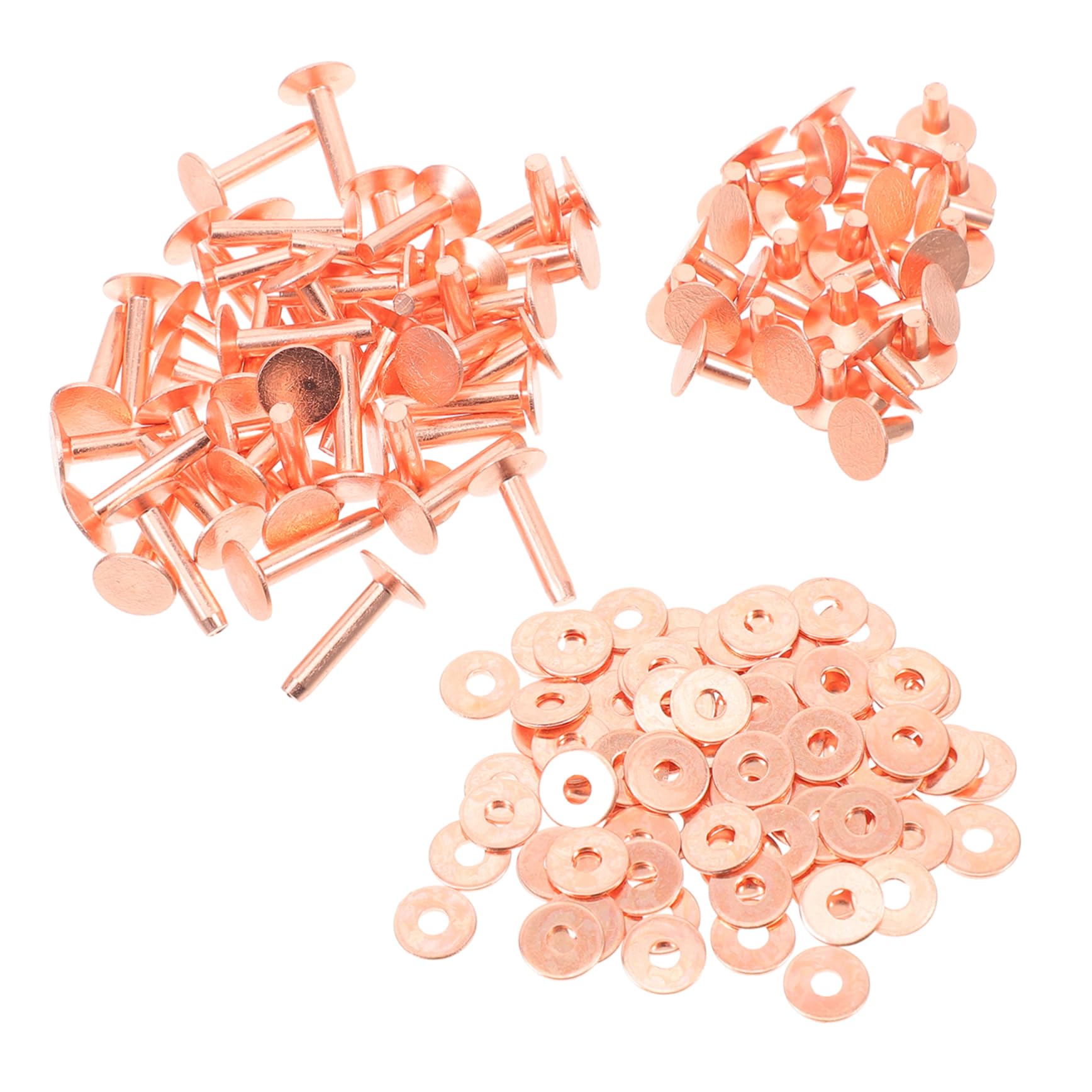 NUOBESTY 154piezas Remaches de Cuero Redondos Remaches de Metal para Ropa Bolsos Botones de Metal Clavos de Cobre para Manualidades DIY