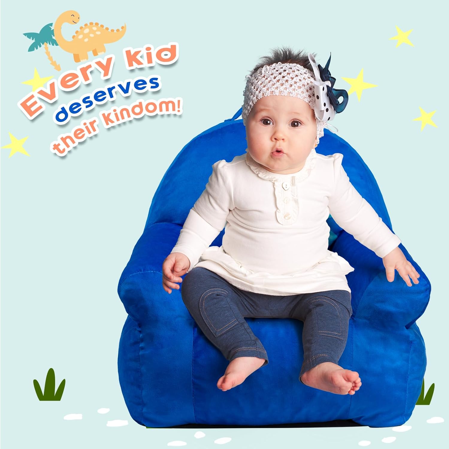 ALIMORDEN Kids Ultra-Soft Snuggle Foam Filled Chair, Kids Cozy Corner Play Couch for Boys and Girls, Dinosaur