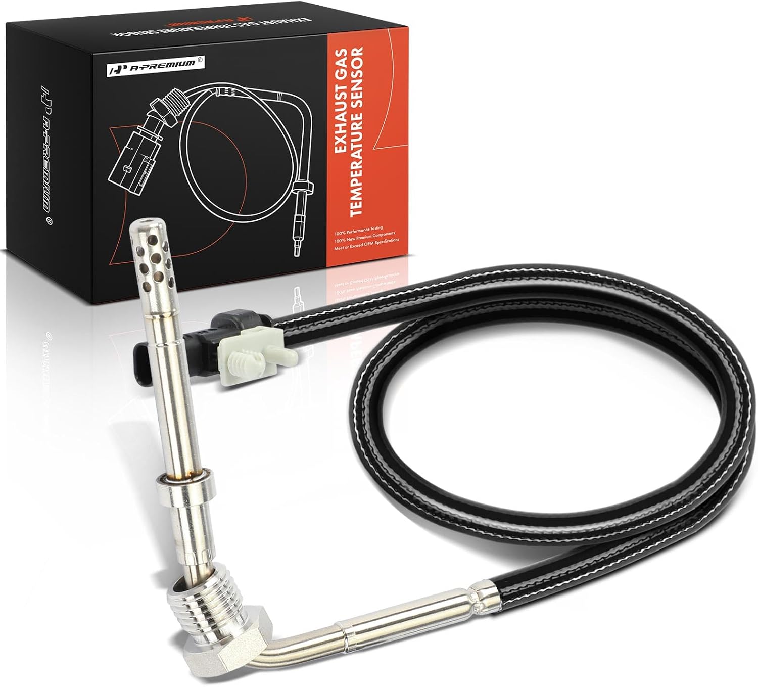 A-Premium Exhaust Gas Temperature Sensor Compatible with Chevrolet Colorado 2016-2018, Express 2500 2017-2019, Express 3500 2017-2019 & GMC Canyon 2016-2018, Savana 2500/3500 2017-2019, 2.8L, Center