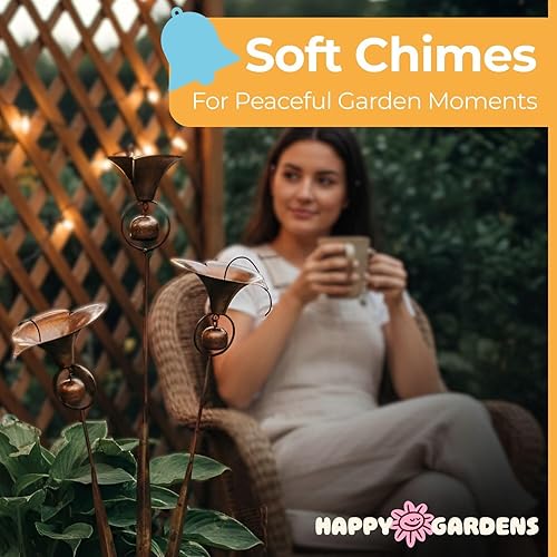 Miniatura 3 de Happy Gardens Estaca de jardín de lirio de cala con campanas Decoraciones de flores de lirios de bronce para exteriores