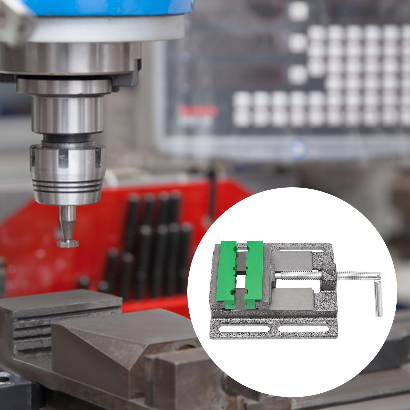 Imadło do wiertarki z magnetycznymi podkładkami imadła, szerokość szczęk 100 mm, imadło do stołu warsztatowego, wysoka stabilność, wysoka wydajność, imadło zaciskowe do warsztatu