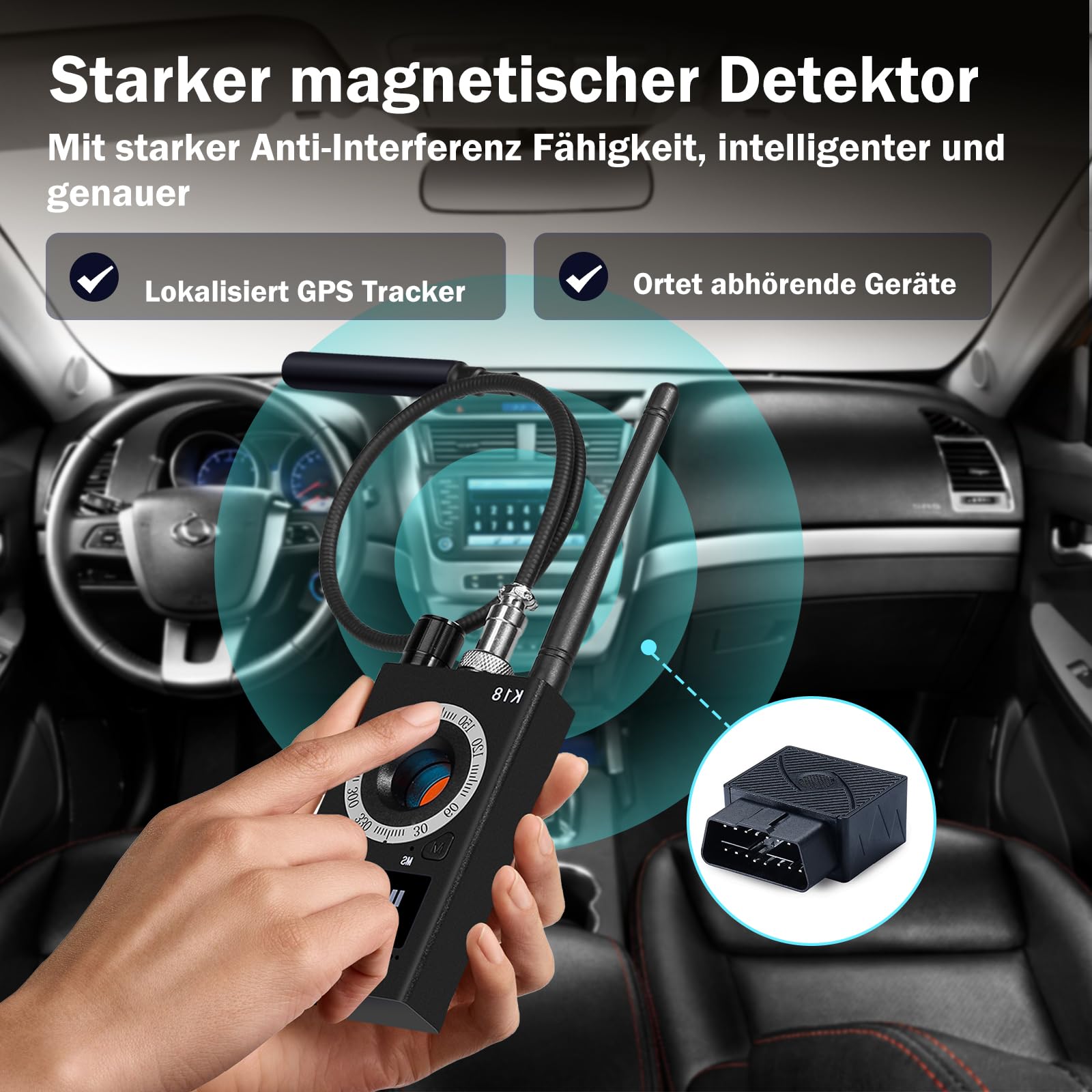 Wanzen Detektor, Versteckte Kamera Detektor Hidden Camera Finder Wanzenfinder Anti Spy Anti Aufnahme Detektor RF Wireless GSM Tracker Finder Abhörgeräte Funkkameras für Heim Büro Hotel