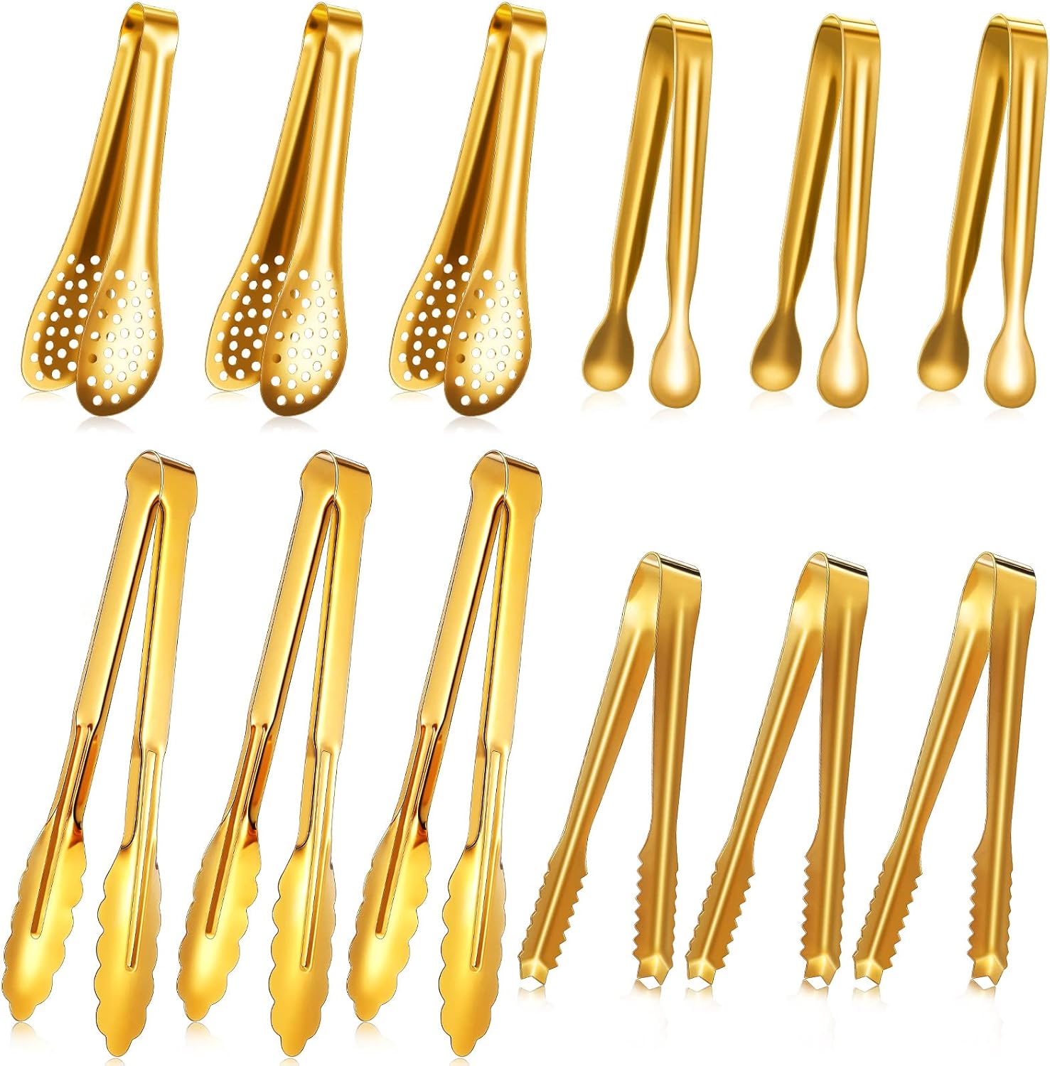 12 Pieces Tongs for Serving Utensils Mini Serving Tong