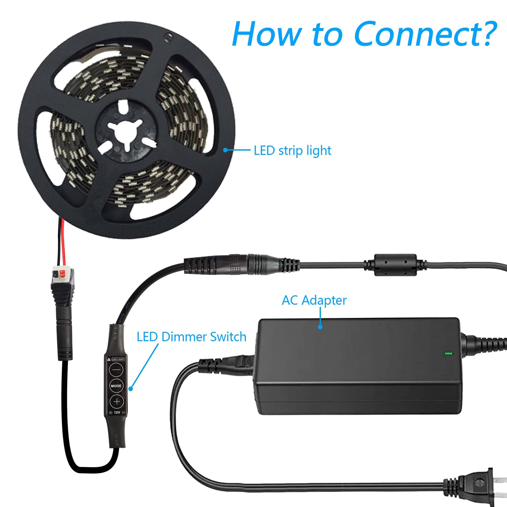 LED Strip Mini Kabeldimmer 12-24V 6A