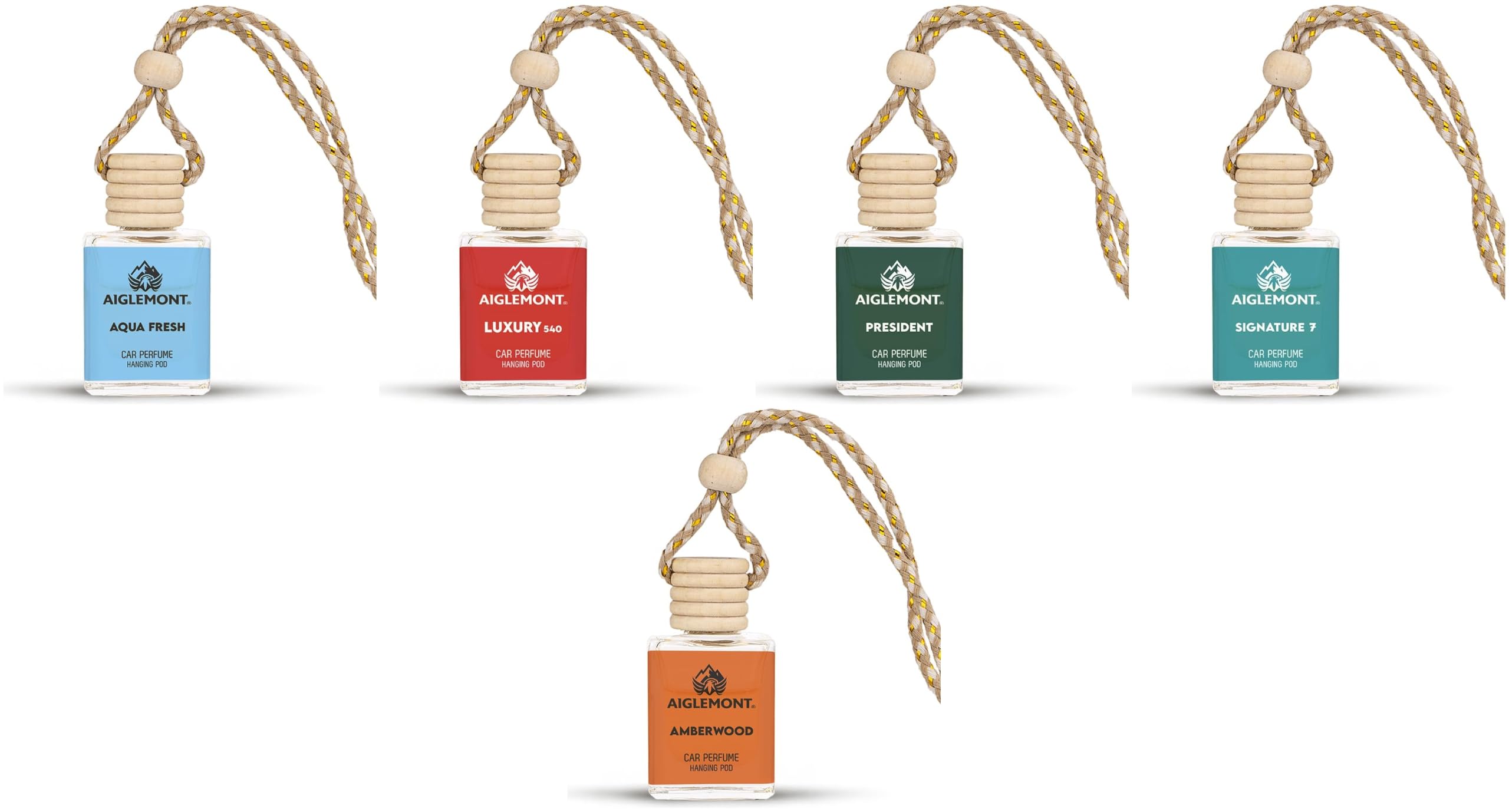 Car Perfumes combos | Aqua Fresh+ Luxury 540 + President+ Signature 7 Scent+ Amberwood| Combo of 5 | 10 ml Each-image-48