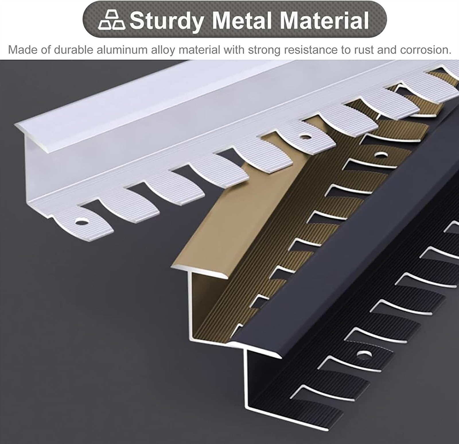 Profilo di Transizione, Striscia di Soglia, Laminato su pavimento in legno duro for moquette, decorazione del bordo della moquette, copertura impermeabile del bordo della porta(Silver)