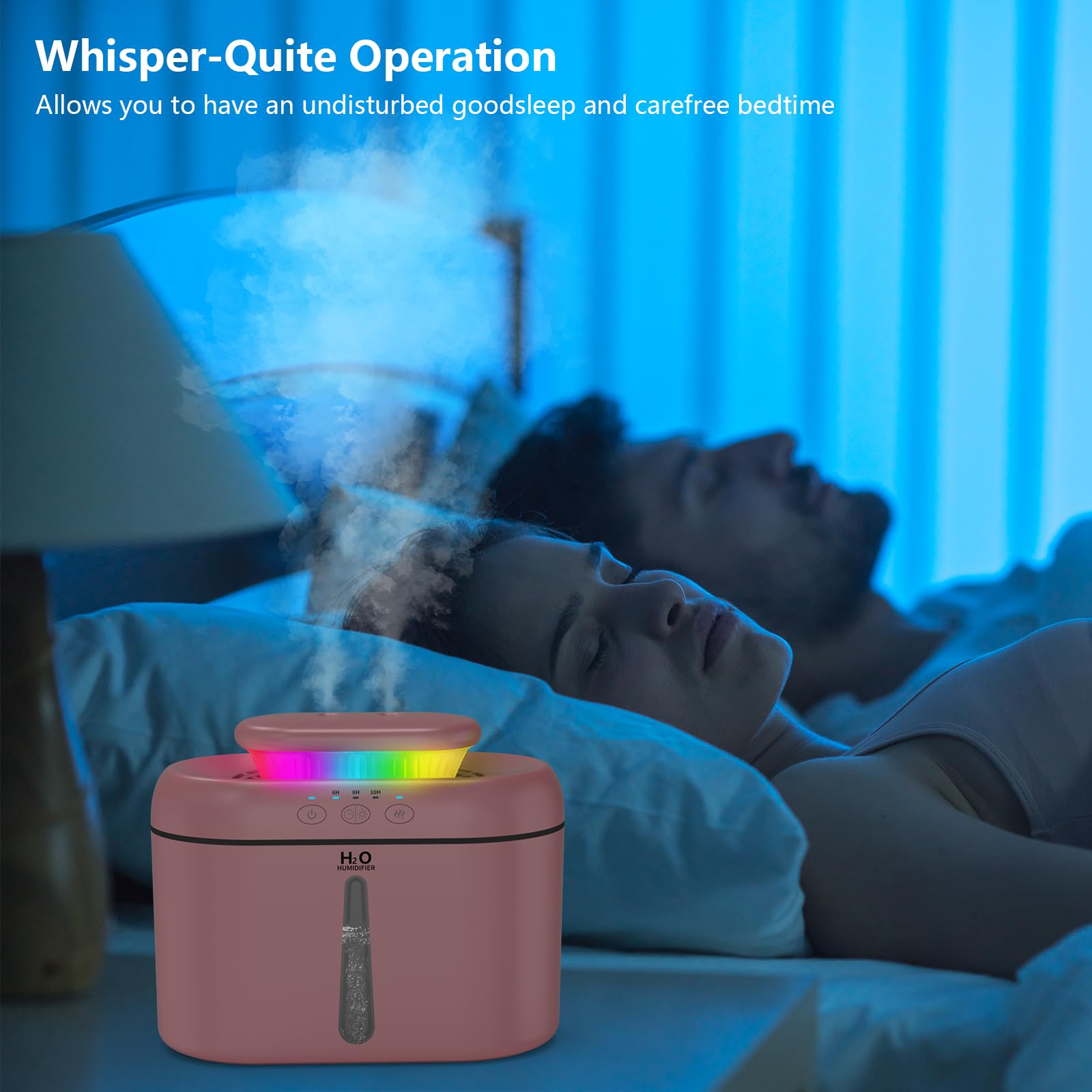 Luftbefeuchter schlafzimmer 2L air humidifier raumbefeuchter baby pflanzen humidifier for bedroom vernebler luftbefeuchter kinderzimmer for plants Ruhig 28dB,Benötigt Stromanschluss zum Betrieb.
