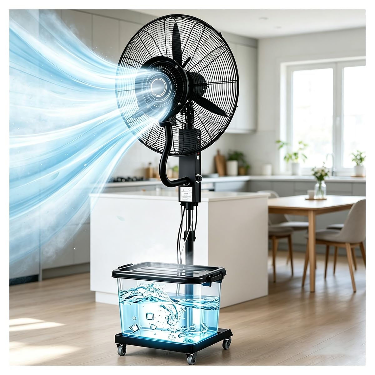 Ventilatore Nebulizzatore, Ventilatore Con Acqua 42L Removable Water Tank
