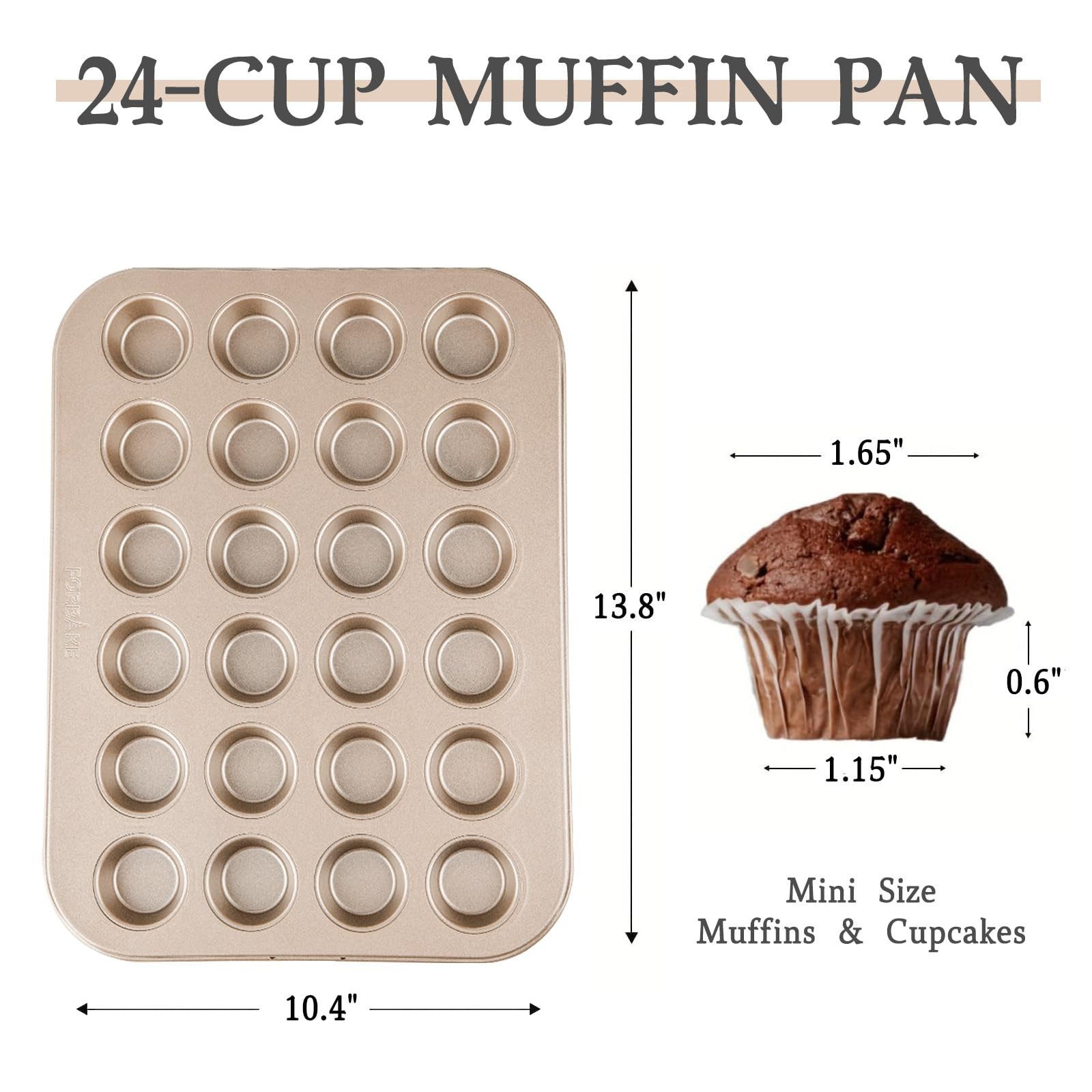 6 Stück Canelé Backformen Aus Karbonstahl – Antihaftbeschichtet, 7,4 Cm, Kupferfarben, Für Mini-Muffins & Cupcakes