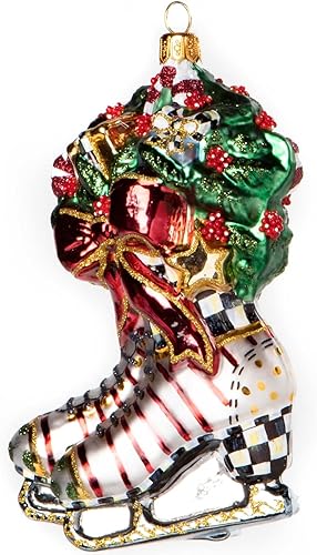 MacKenzie-Childs Adorno de cristal - Patines navideños
