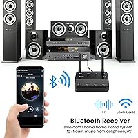 Vista 4 de eppfun Receptor transmisor Bluetooth 5.2 para TV Home Stereo BT auriculares, aptX baja latencia y HD Bluetooth adaptador de audio, divisor