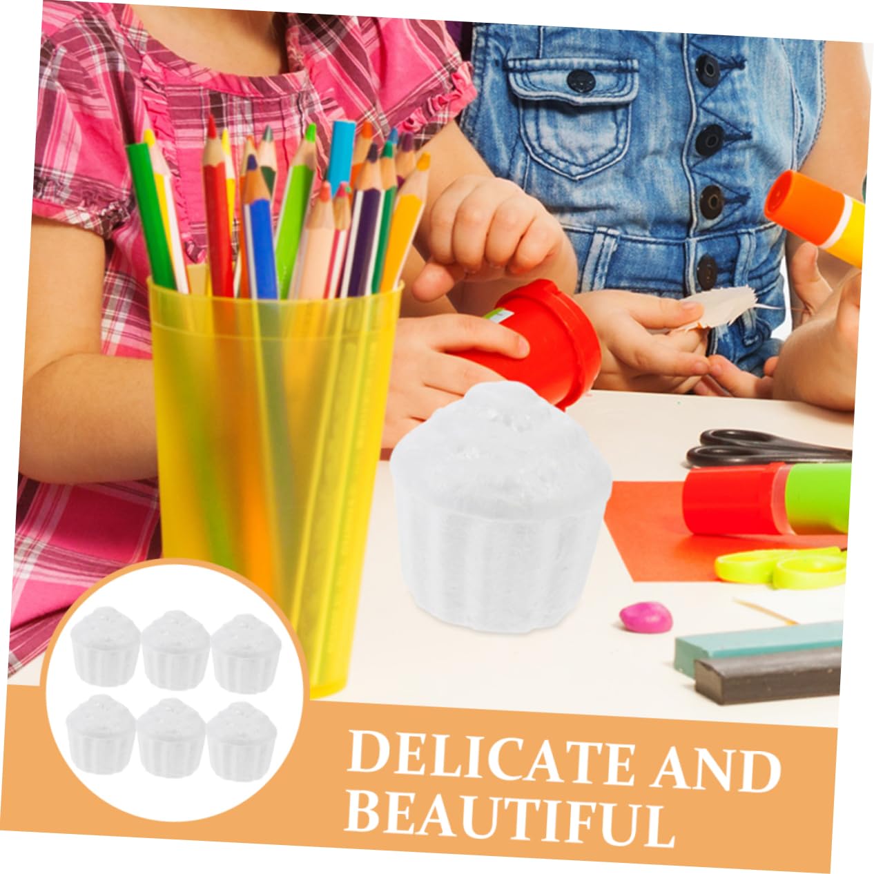 DOITOOL Lot de 6 Blocs de Mousse Blanc pour Décoration de Gâteau Détails Délicats et Surface Lisse, pour Accessoires de Fête et Activités Parent-garçon et Filles