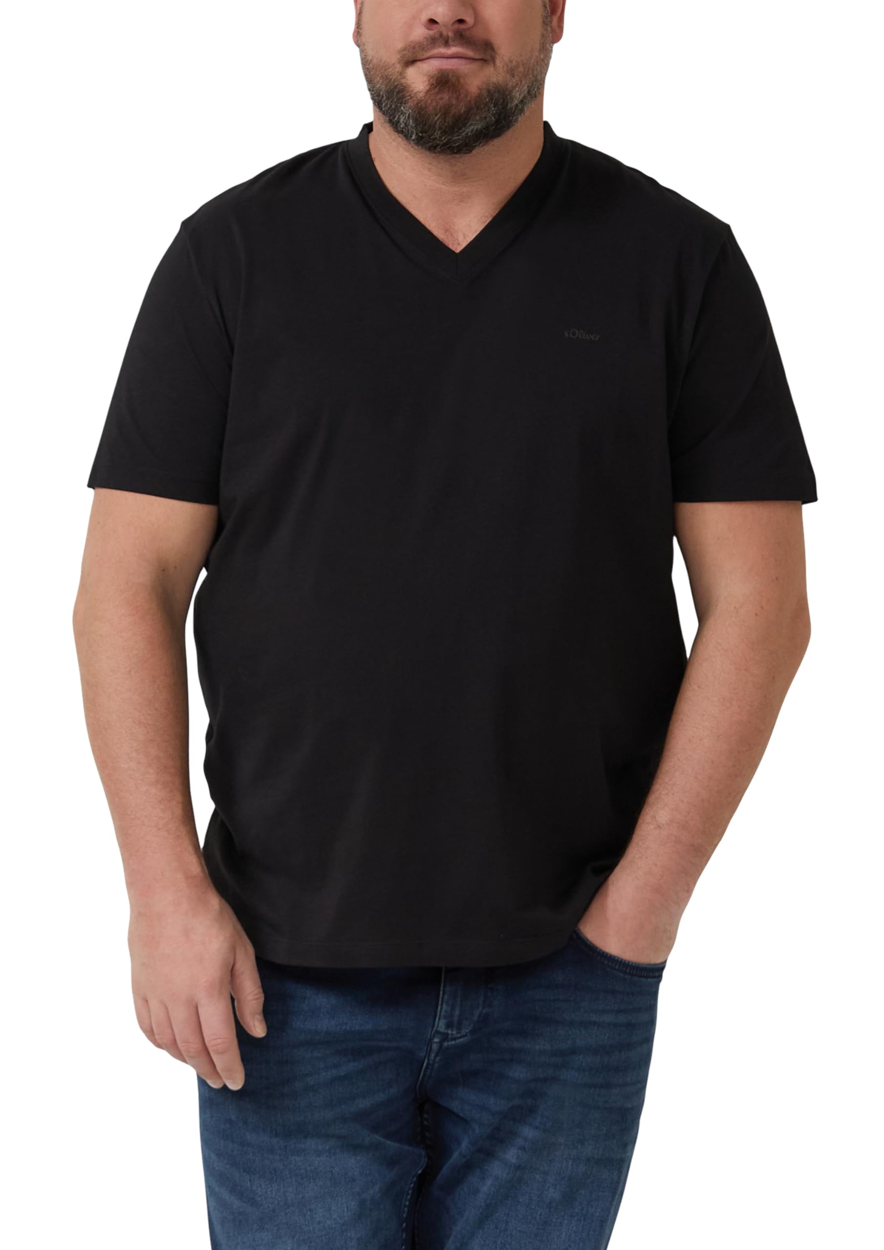 s.Oliver Men's 2177571 V-Neck T-Shirt, 9999, 4XL