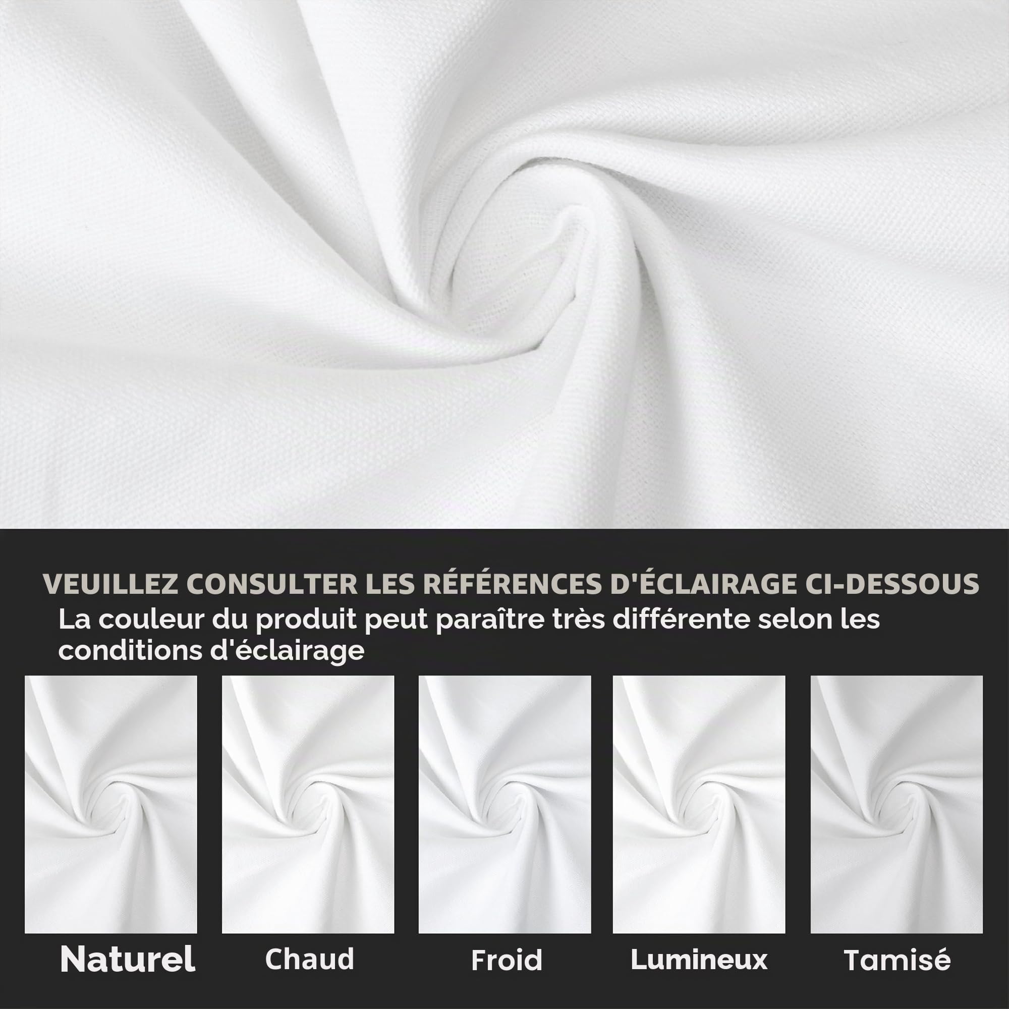 Encasa XO Nappe Rectangulaire en Toile de Coton 56"x120" Blanc