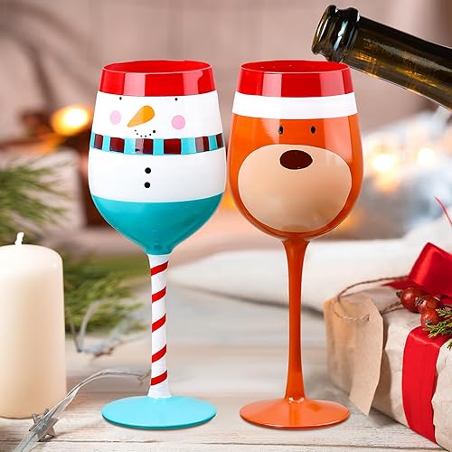 Miniatura 6 de Sliner 4 copas de vino de Navidad, regalos de Año Nuevo, vasos de Navidad, vasos de Navidad, regalos divertidos para amantes del vino, Navidad,