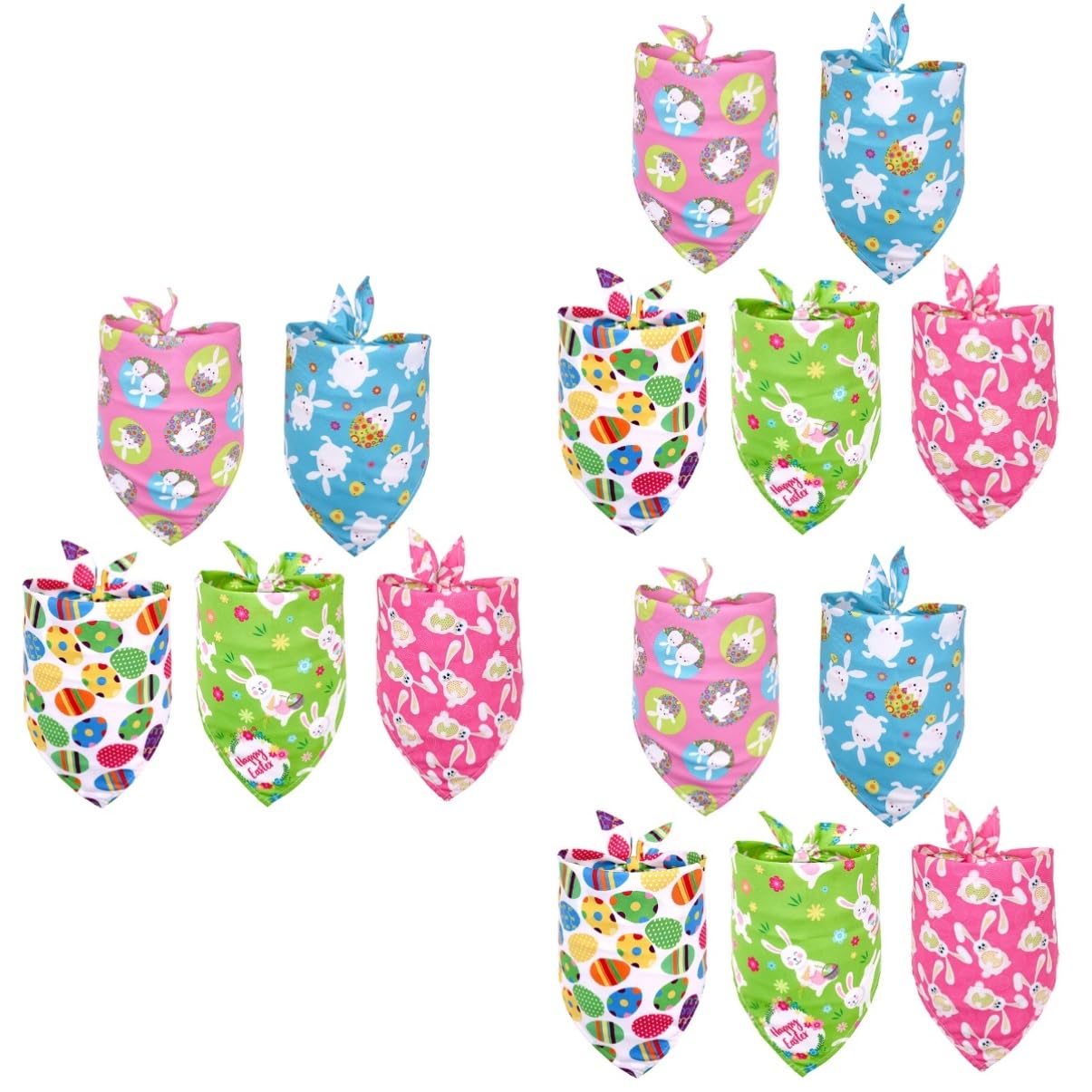 POPETPOP 3 Juegos De Accesorios De Pascua para Perros Bufanda Triangular De Poliéster Vibrantes Adorables Accesorios para Mascotas 5 Unidades X 3